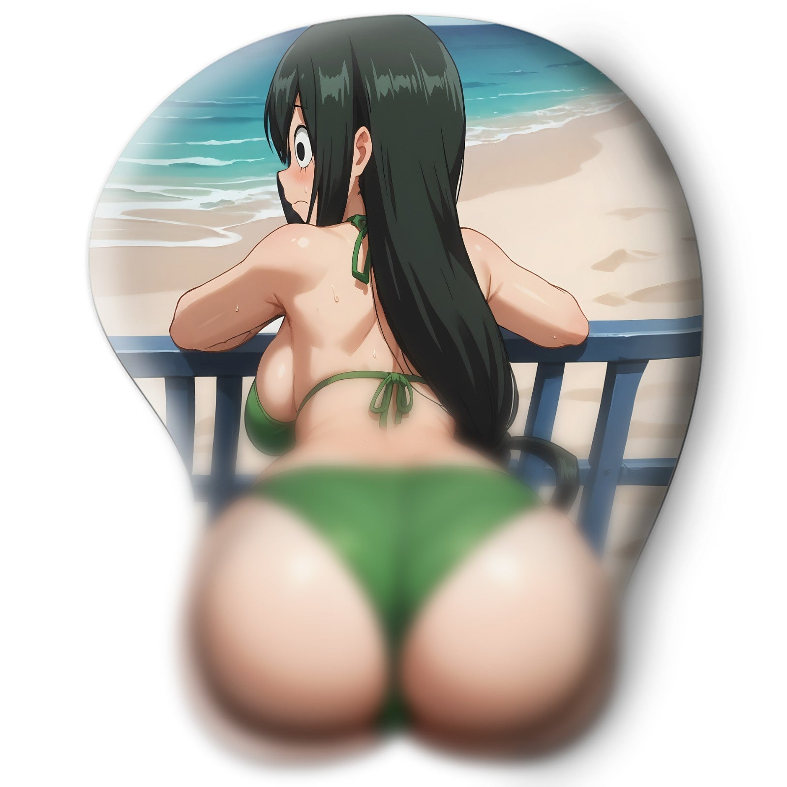 3D butt Anime Mouse Pad with Wrist Rest by My hero academia Tsuyu Asui  #02