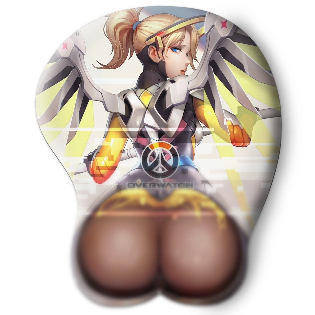 3D butt Anime Mouse Pad with Wrist Rest by Overwatch Mercy #01