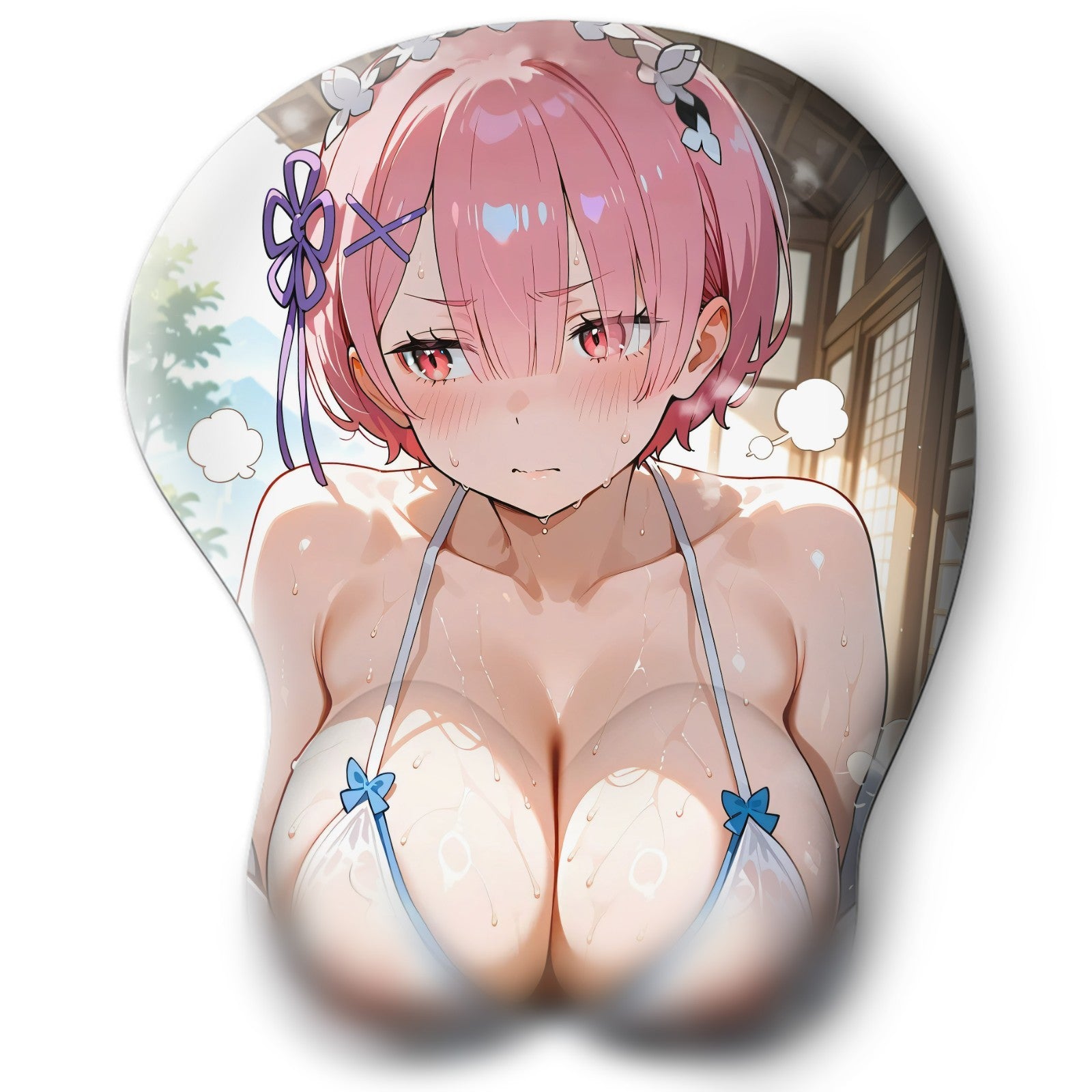 3D Oppai Anime Mouse Pad with Wrist Rest by Re:Zero Ram #01