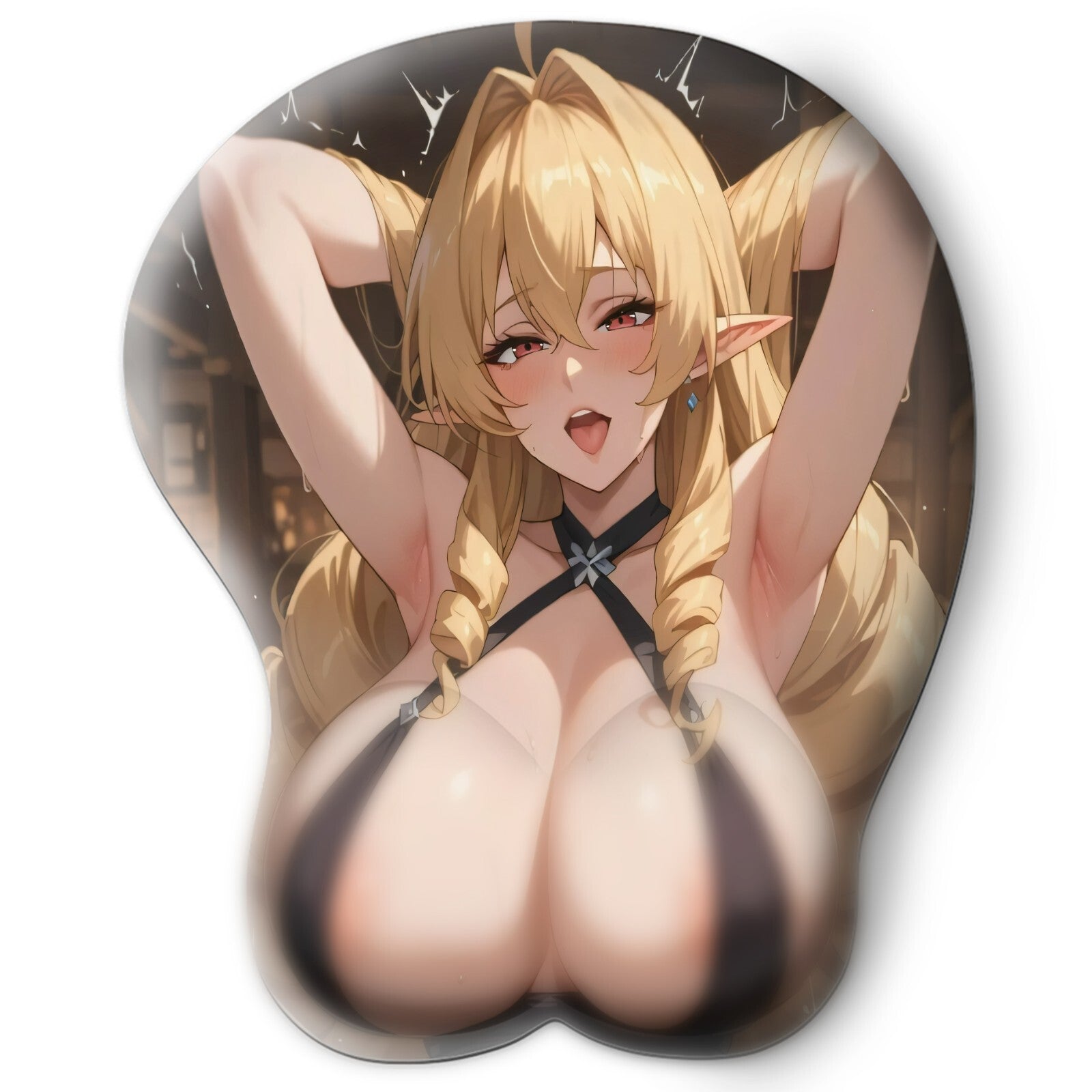 3D oppai Anime Mouse Pad with Wrist Rest by Mushoku Tensei Elinalise #01