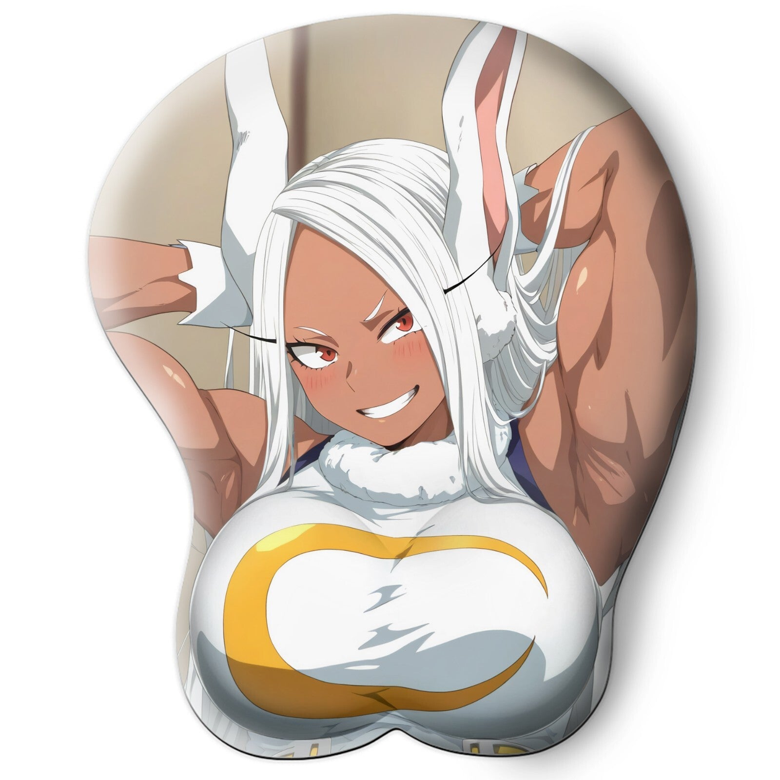 3D Oppai Anime Mouse Pad with Wrist Rest by My hero academia Mirko #01
