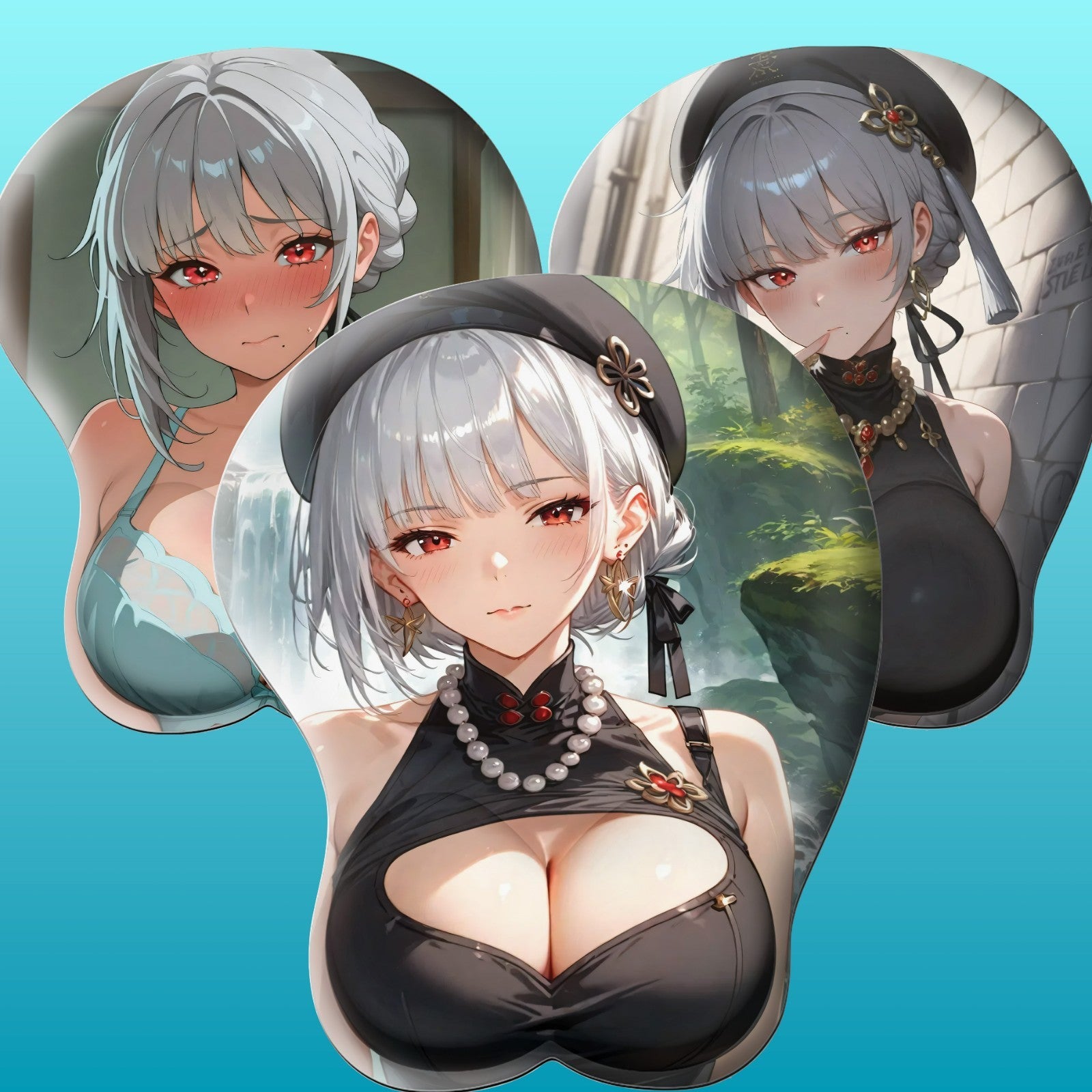 3D oppai Anime Mouse Pad with Wrist Rest by Wuthering Waves sanhua #01