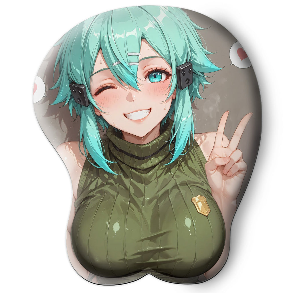 3D Oppai Anime Mouse Pad with Wrist Rest by Sword Art Online Asada Sinon #01