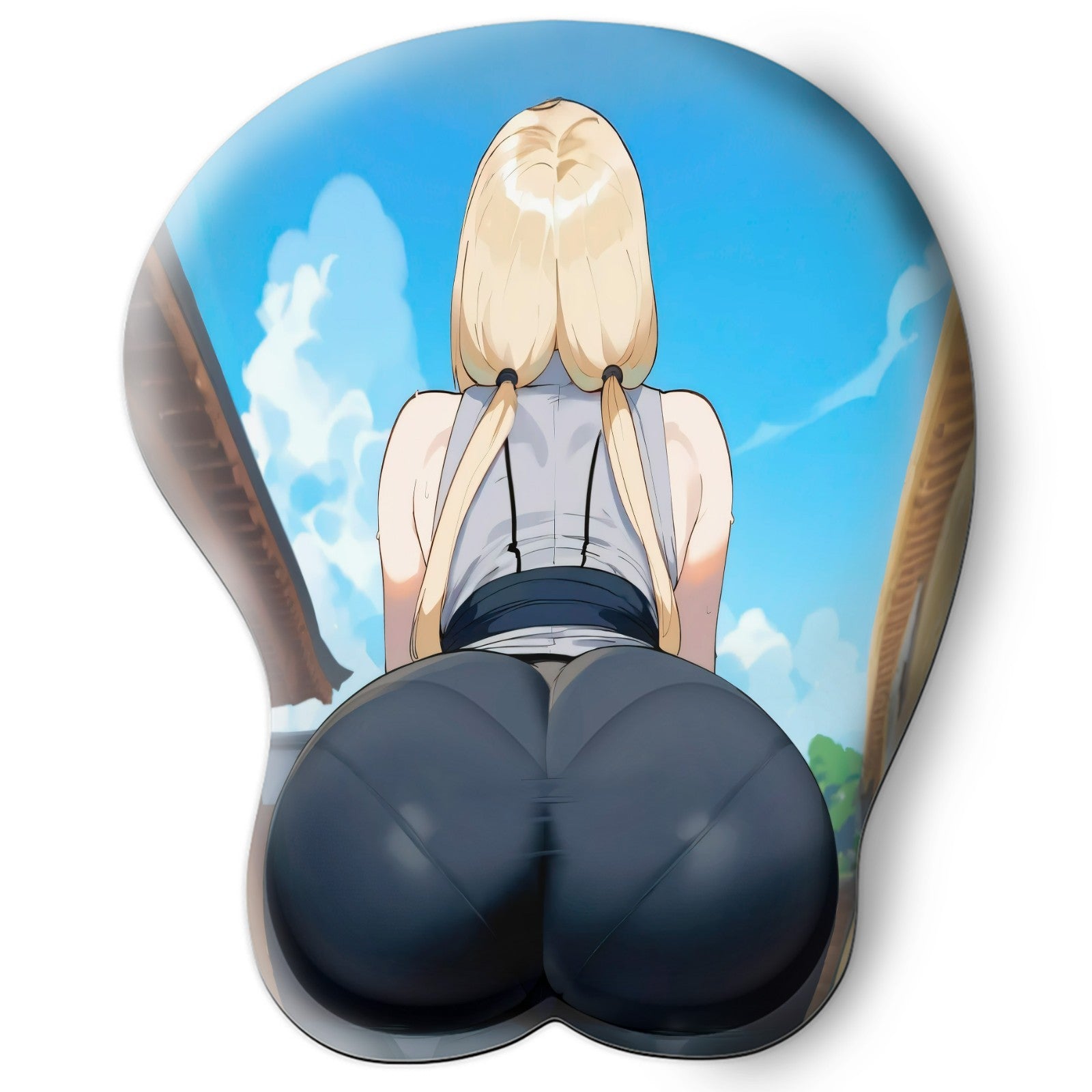 3D butt Anime Mouse Pad with Silicone Wrist Support, Non-Slip Ergonomic Shape, Naruto anime Character Tsunade #02