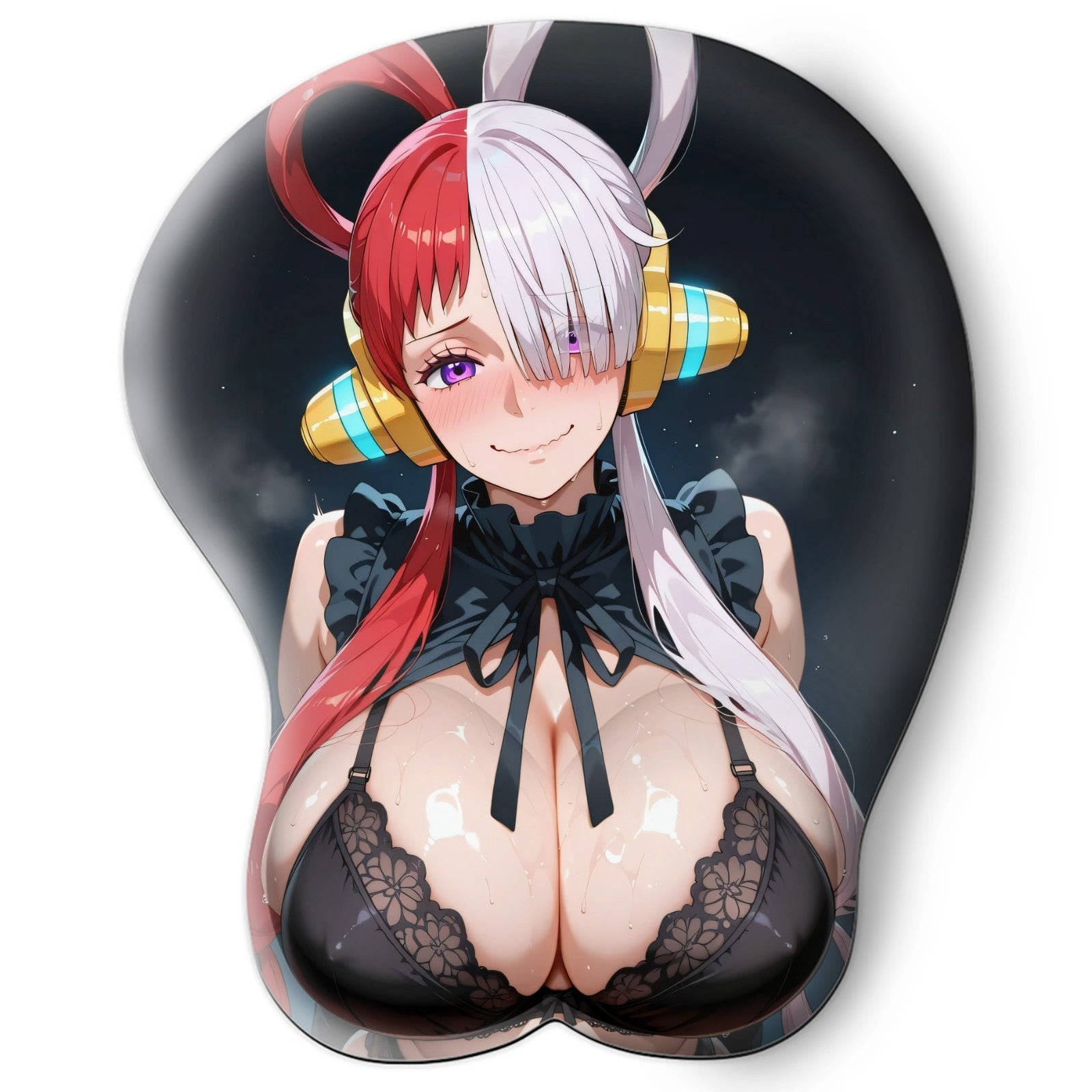 3D oppai Anime Mouse Pad with Silicone Wrist Support, Non-Slip Ergonomic Shape, One Piece Anime Character Uta #01