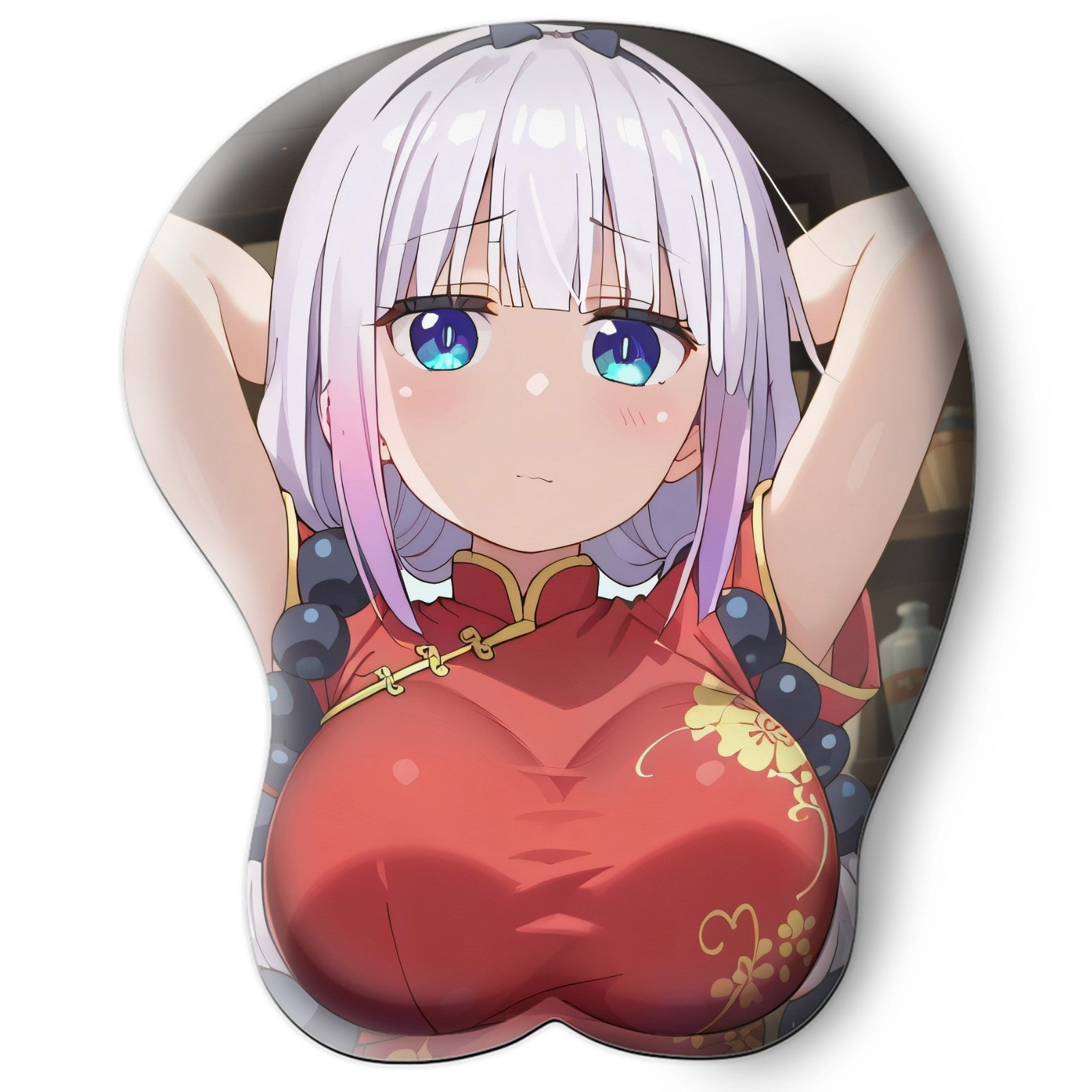 3D oppai Anime Mouse Pad with Wrist Rest by Dragon Maid Kanna Kamui #01