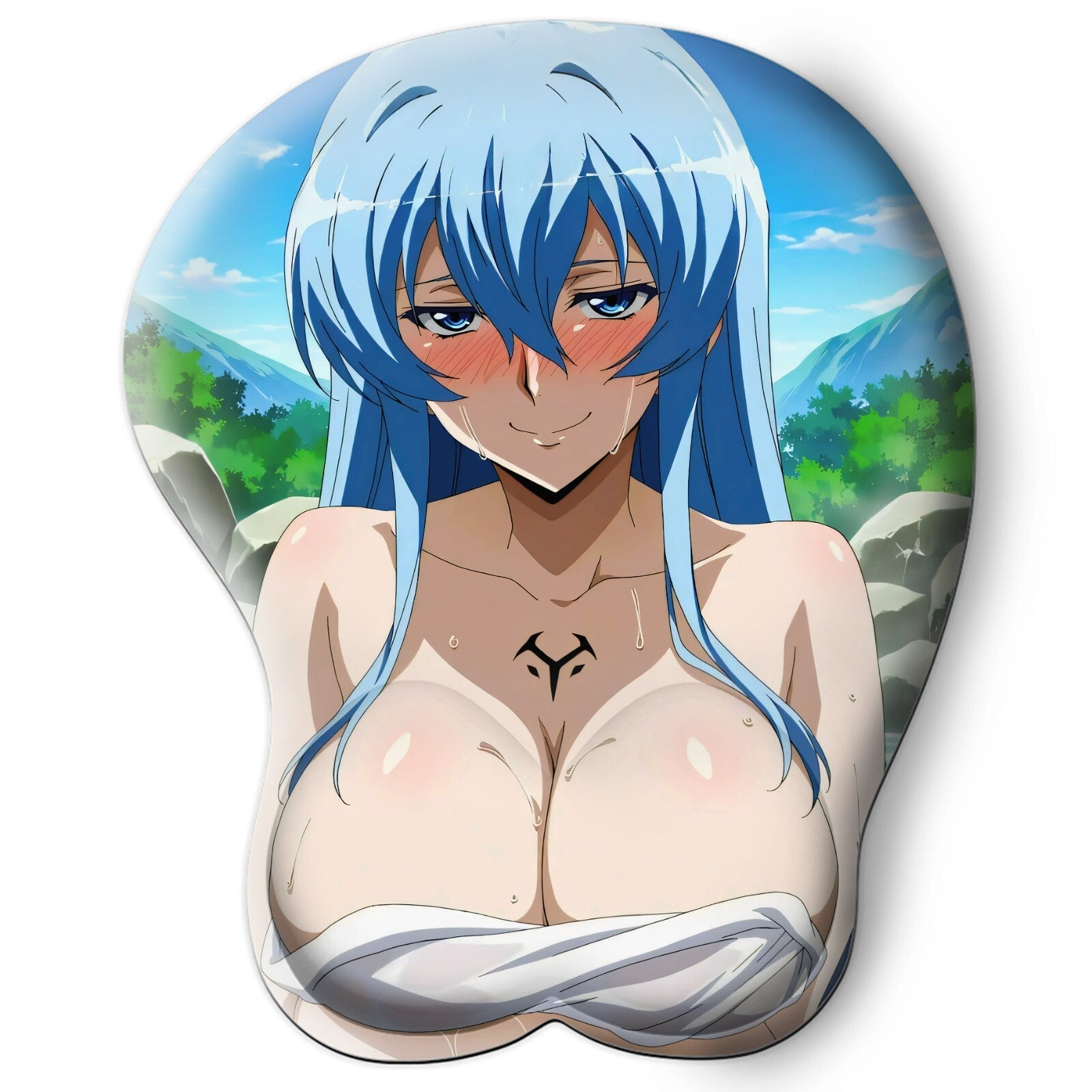 3D oppai Anime Mouse Pad with Wrist Rest by Akame Ga Kill Esdeath #01