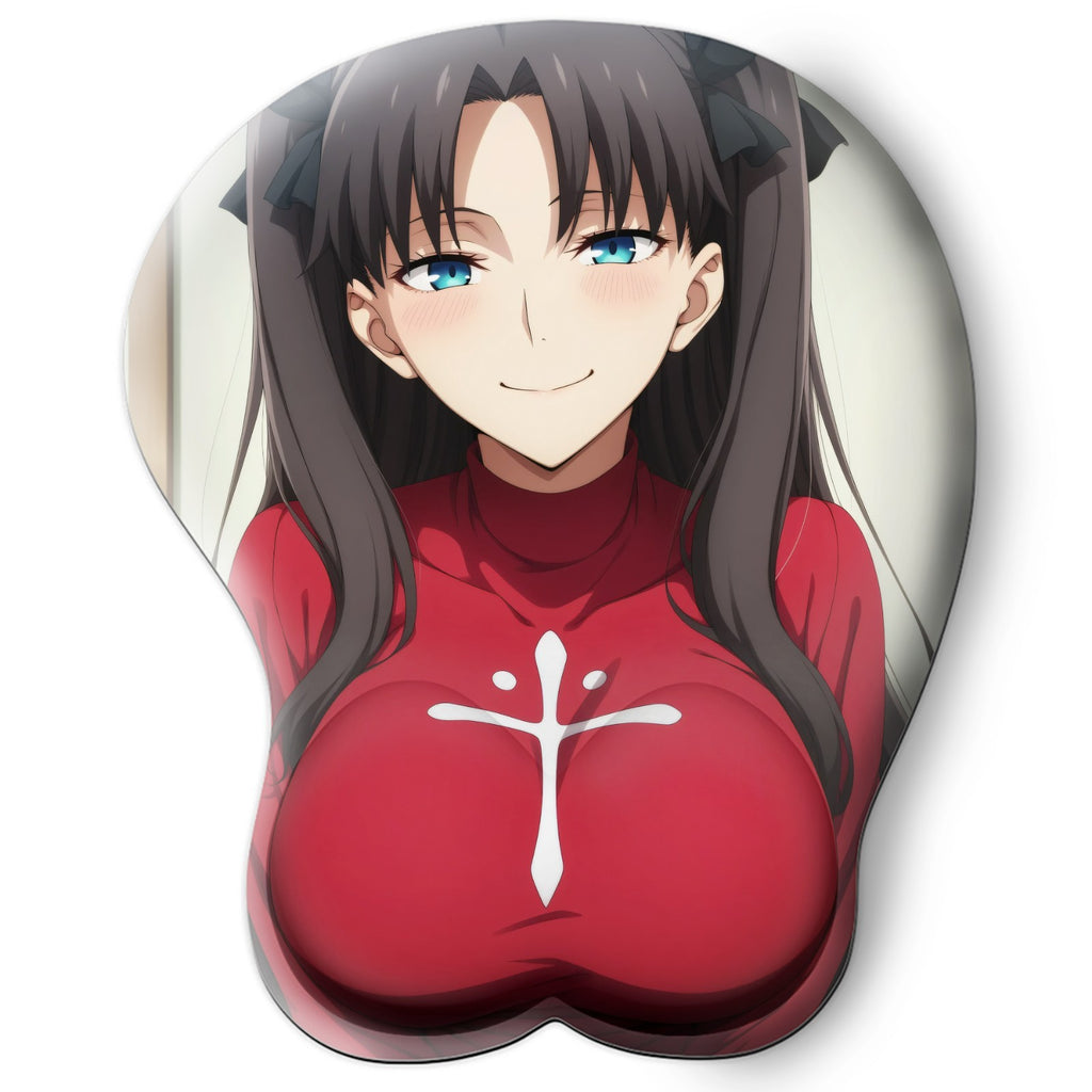 3D Oppai Anime Mouse Pad with Wrist Rest by Fate/stay night Rin Tohsaka #01