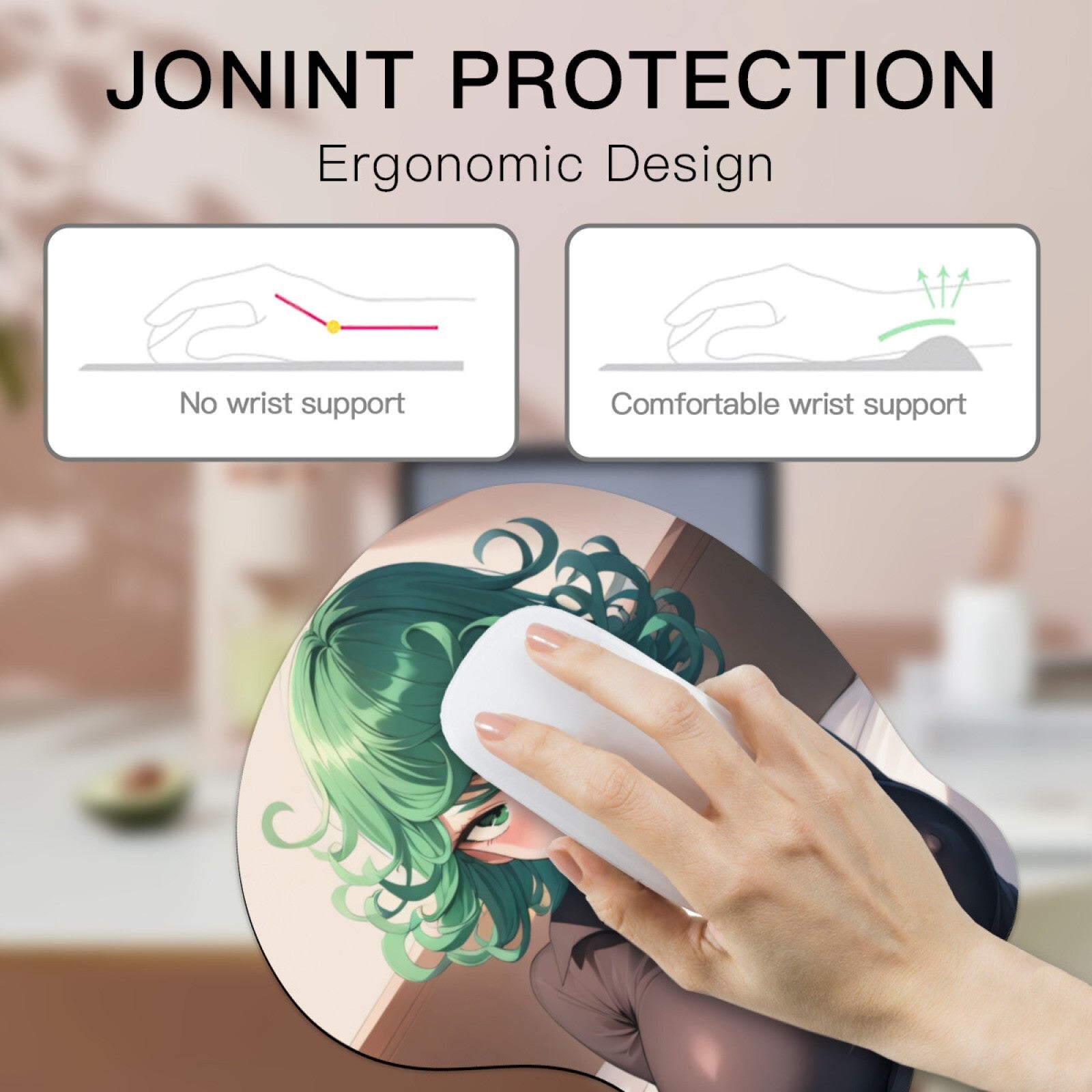 3D Oppai Anime Mouse Pad with Wrist Rest by One punch man Tatsumaki #02