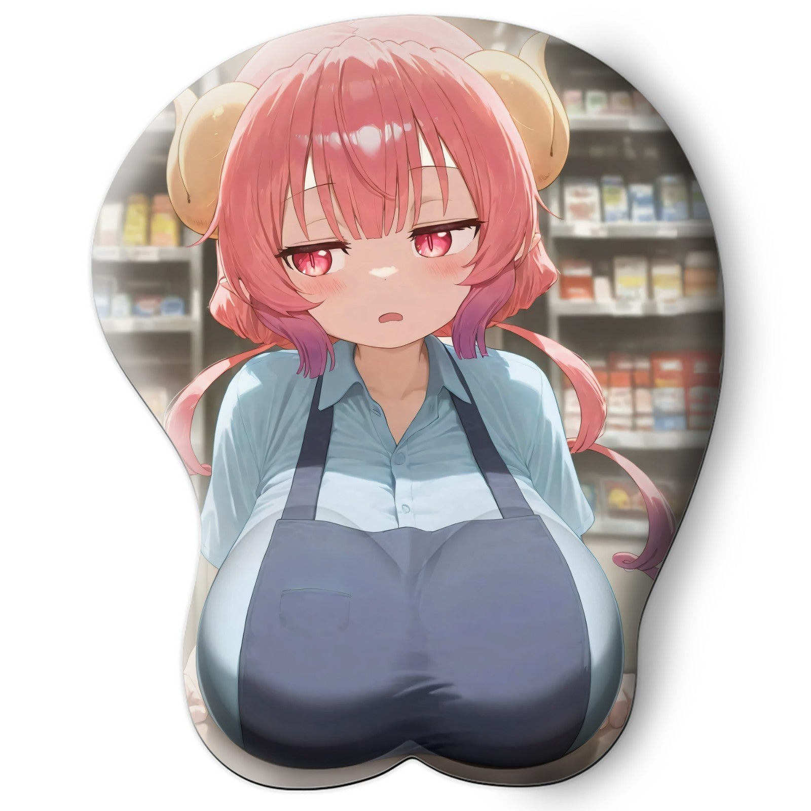 3D oppai Anime Mouse Pad with Wrist Rest by Dragon maid Ilulu #01