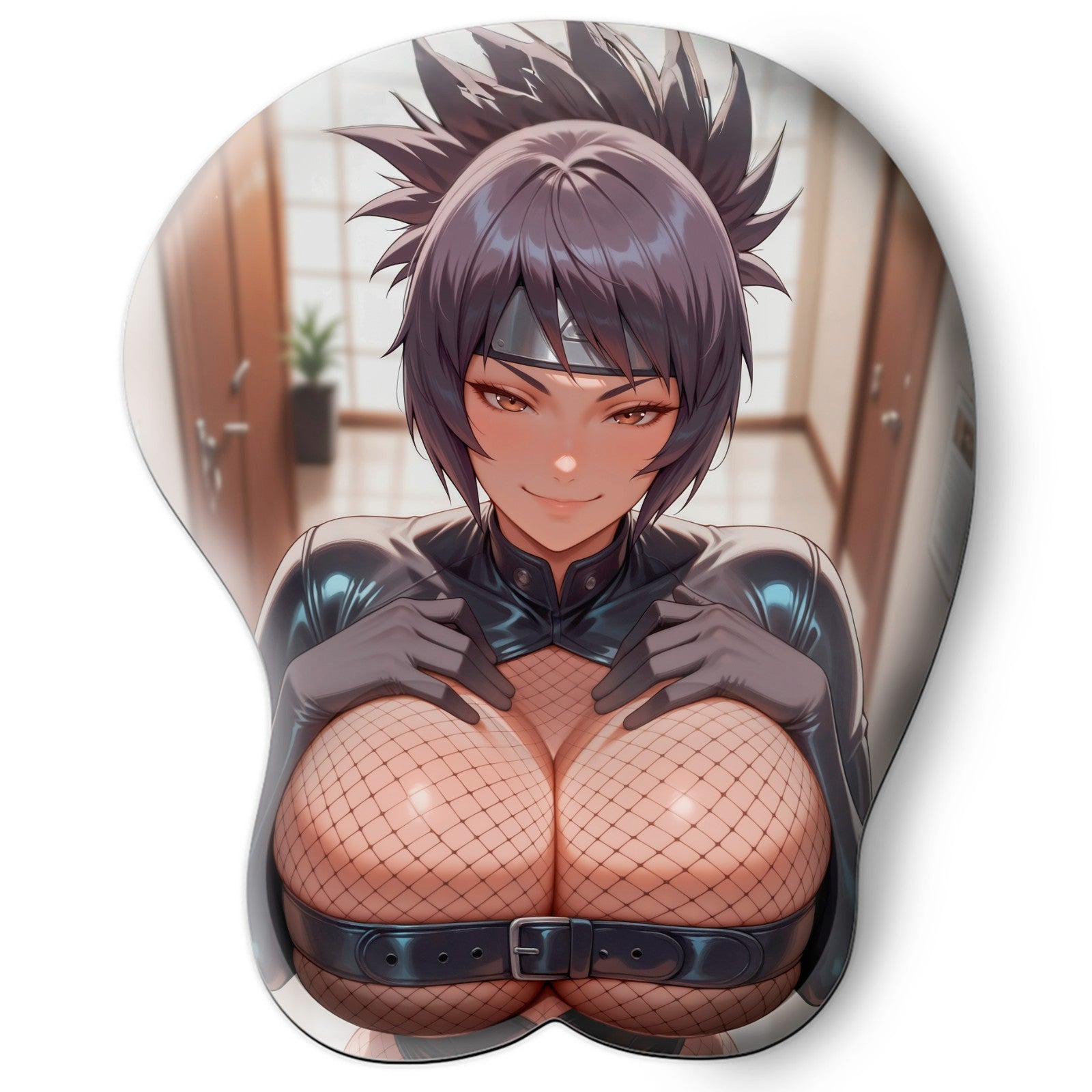 3D oppai Anime Mouse Pad with Silicone Wrist Support, Non-Slip Ergonomic Shape,Naruto anime Character Anko #01