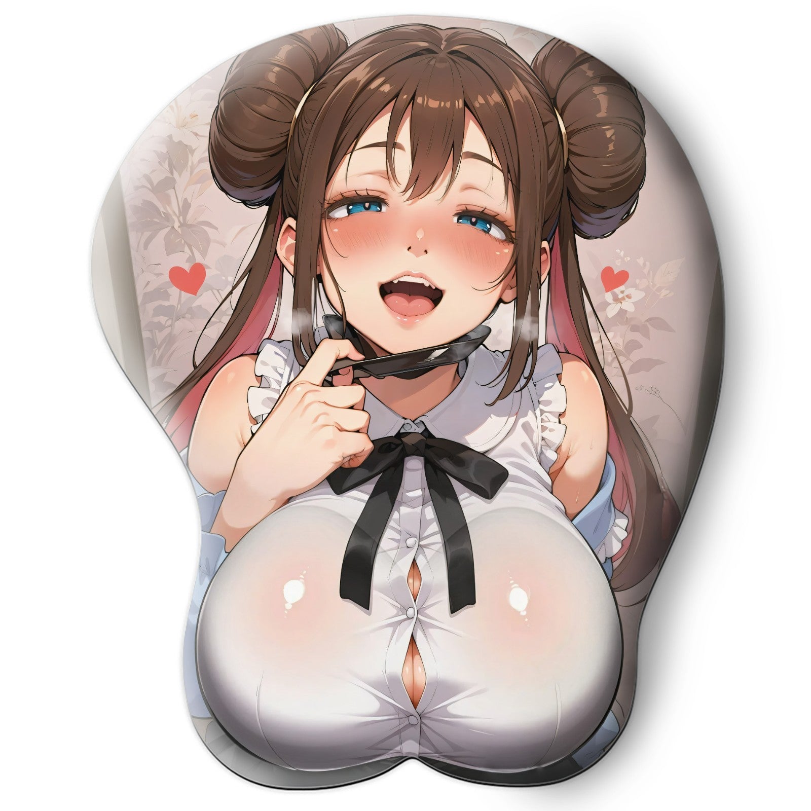 3D oppai Anime Mouse Pad with Silicone Wrist Support, Non-Slip Ergonomic Shape, Pokemon Anime Character Rosa #01