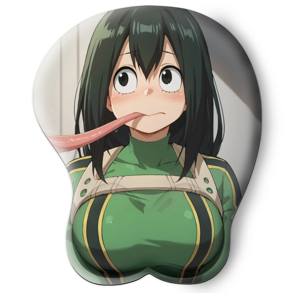 3D oppai Anime Mouse Pad with Wrist Rest by My hero academia Tsuyu Asui  #01