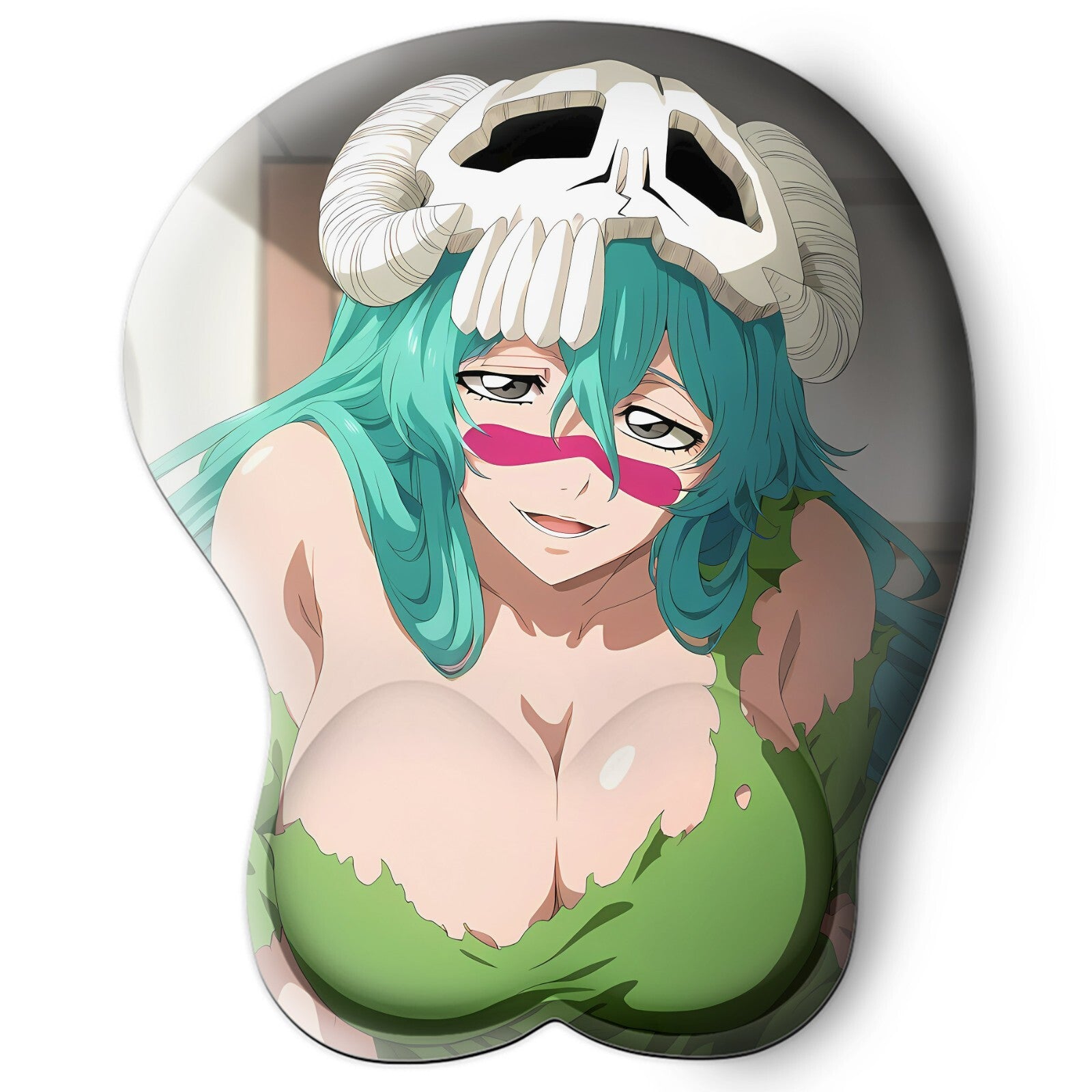 3D oppai Anime Mouse Pad with Silicone Wrist Support, Non-Slip Ergonomic Shape, Bleach Anime Character Nell Tu #02