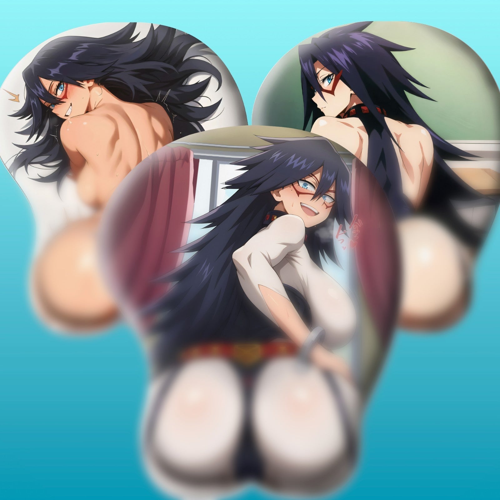 3D butt Anime Mouse Pad with Wrist Rest by My hero academia Midnight #03