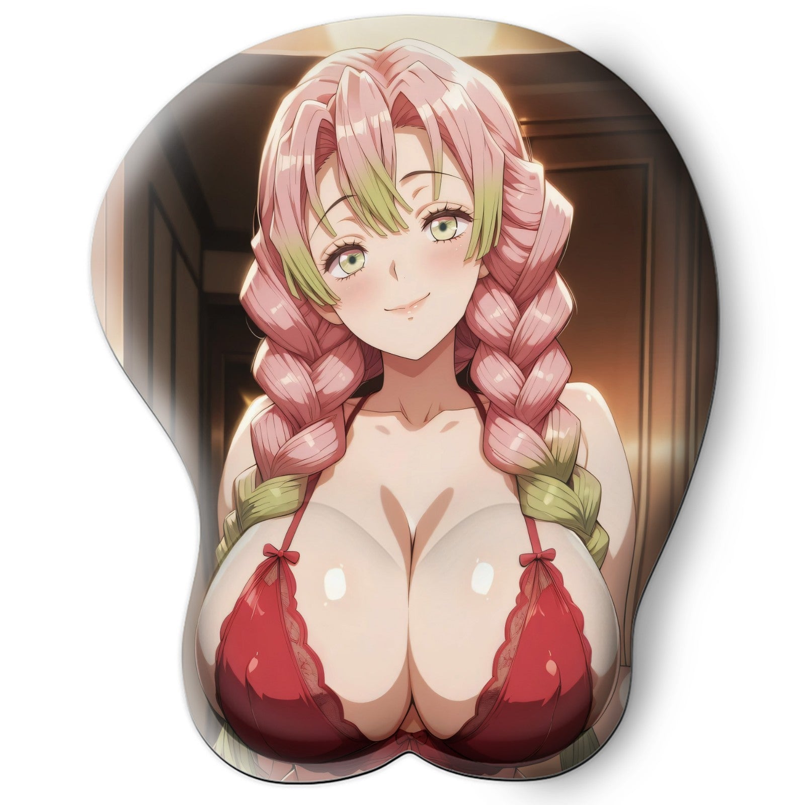 3D oppai Anime MousePad with Wrist Rest by Demon Slayer Mitsuri Kanroji #01