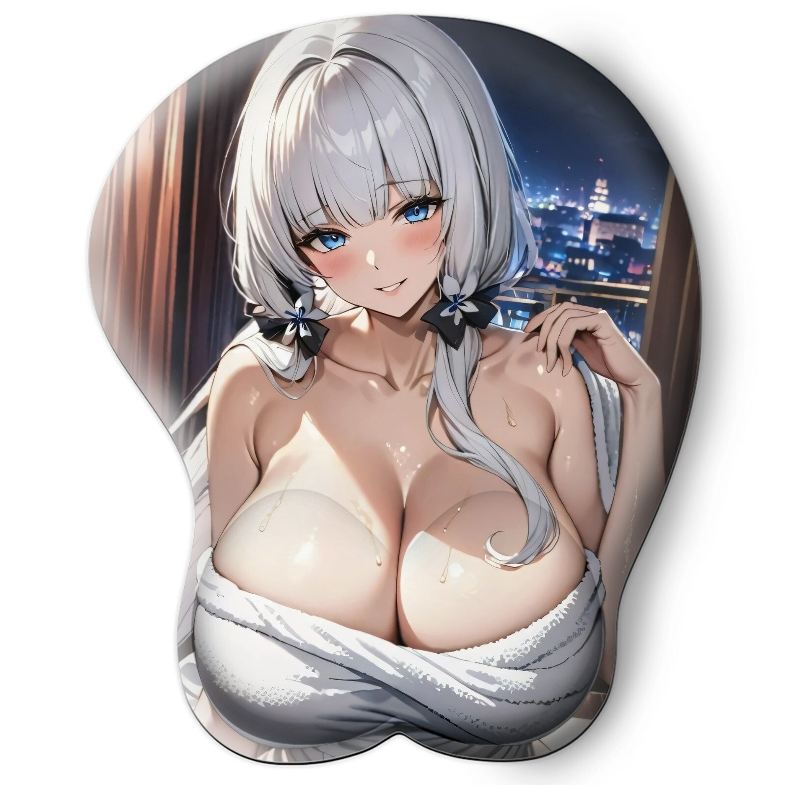 3D oppai Anime Mouse Pad with Wrist Rest by Azur Lane Illustrious #01