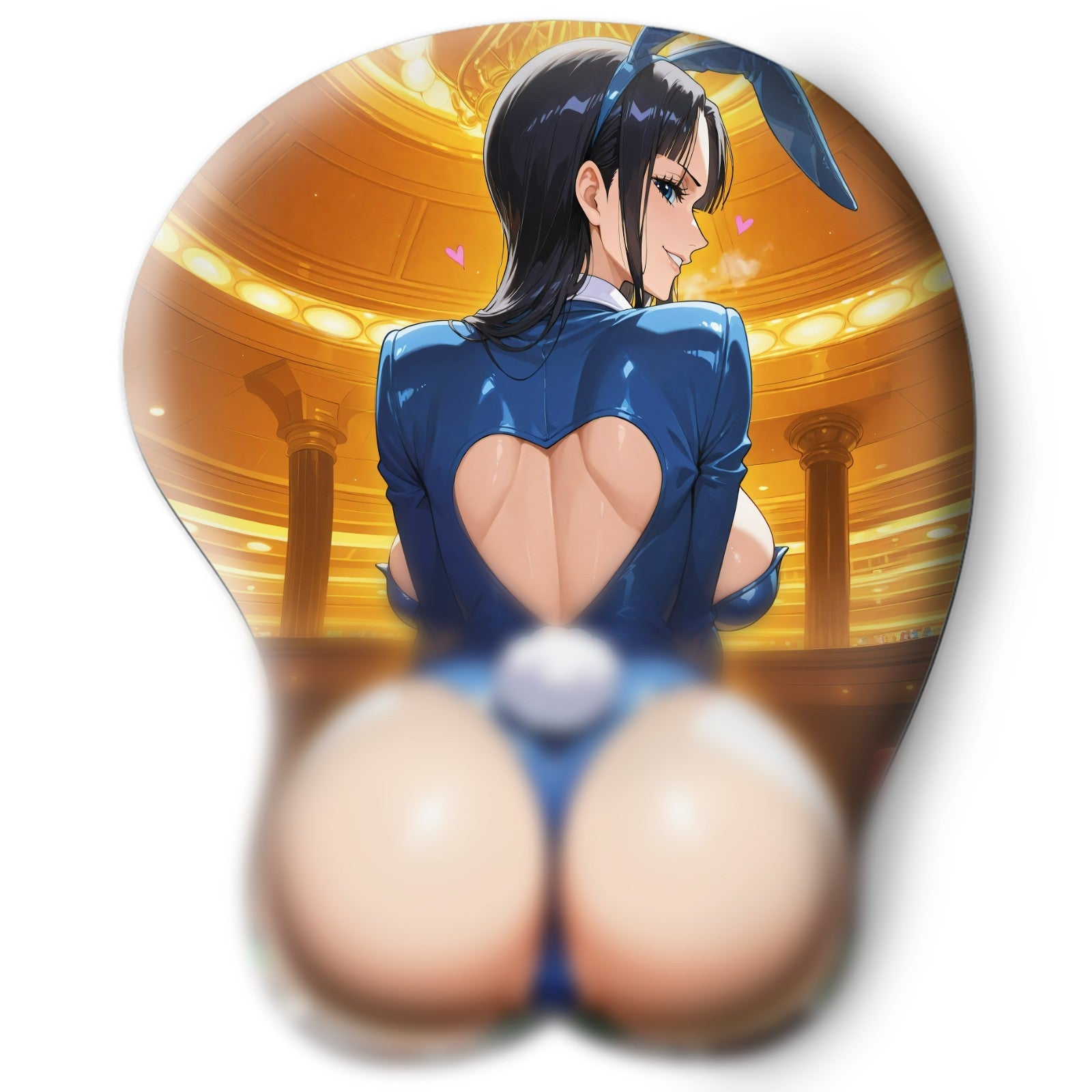 3D butt Anime Mouse Pad with Silicone Wrist Support, Non-Slip Ergonomic Shape, One Piece anime Character Robin #02
