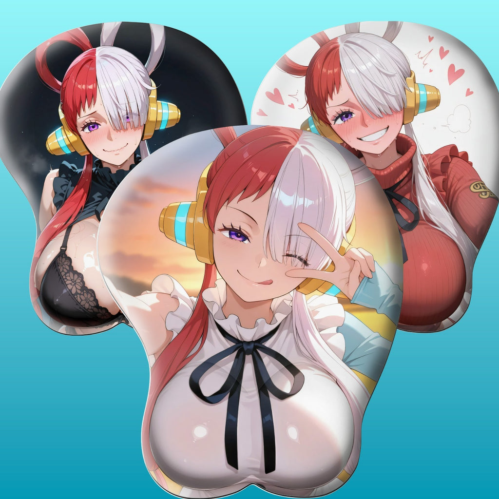 3D Oppai Anime Mouse Pad with Ergonomic Wrist Support XL, New Uta #01