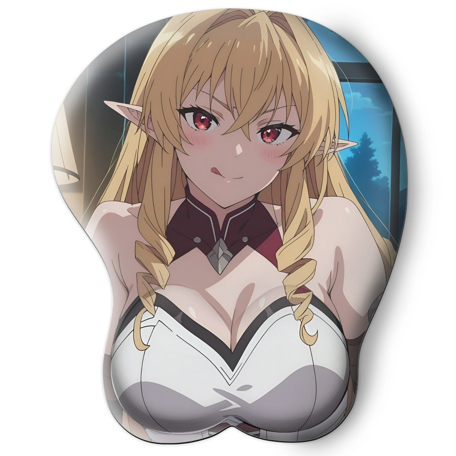 3D oppai Anime Mouse Pad with Wrist Rest by Mushoku Tensei Elinalise #01