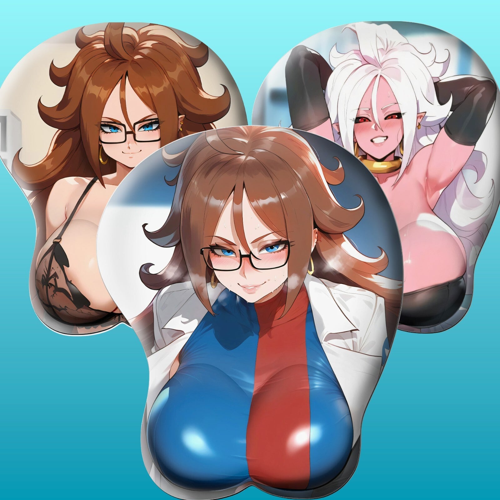 3D Oppai Anime Mouse Pad with Ergonomic Wrist Support XL, New Android n21 #01
