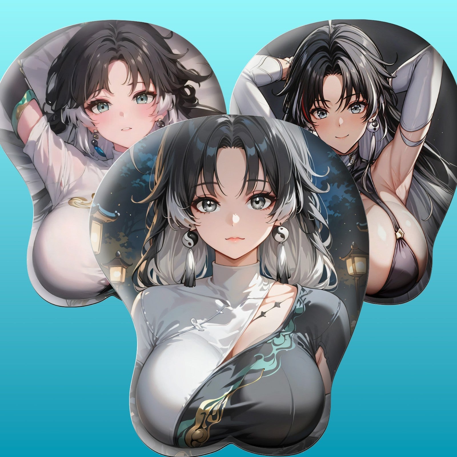 3D oppai Anime Mouse Pad with Wrist Rest by Wuthering Waves Jianxin #01