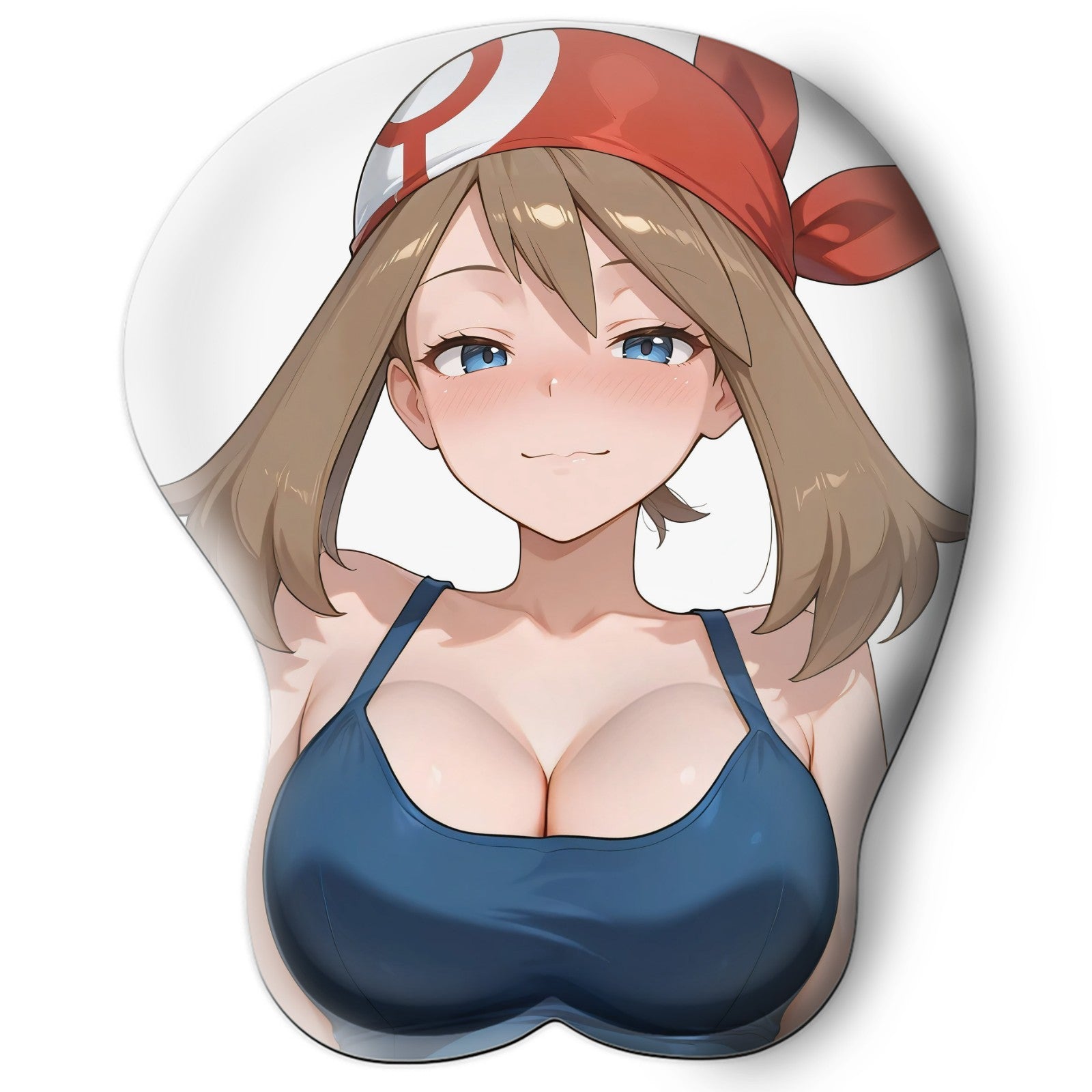 3D oppai Anime Mouse Pad with Silicone Wrist Support, Non-Slip Ergonomic Shape, Pokemon Anime Character May #01