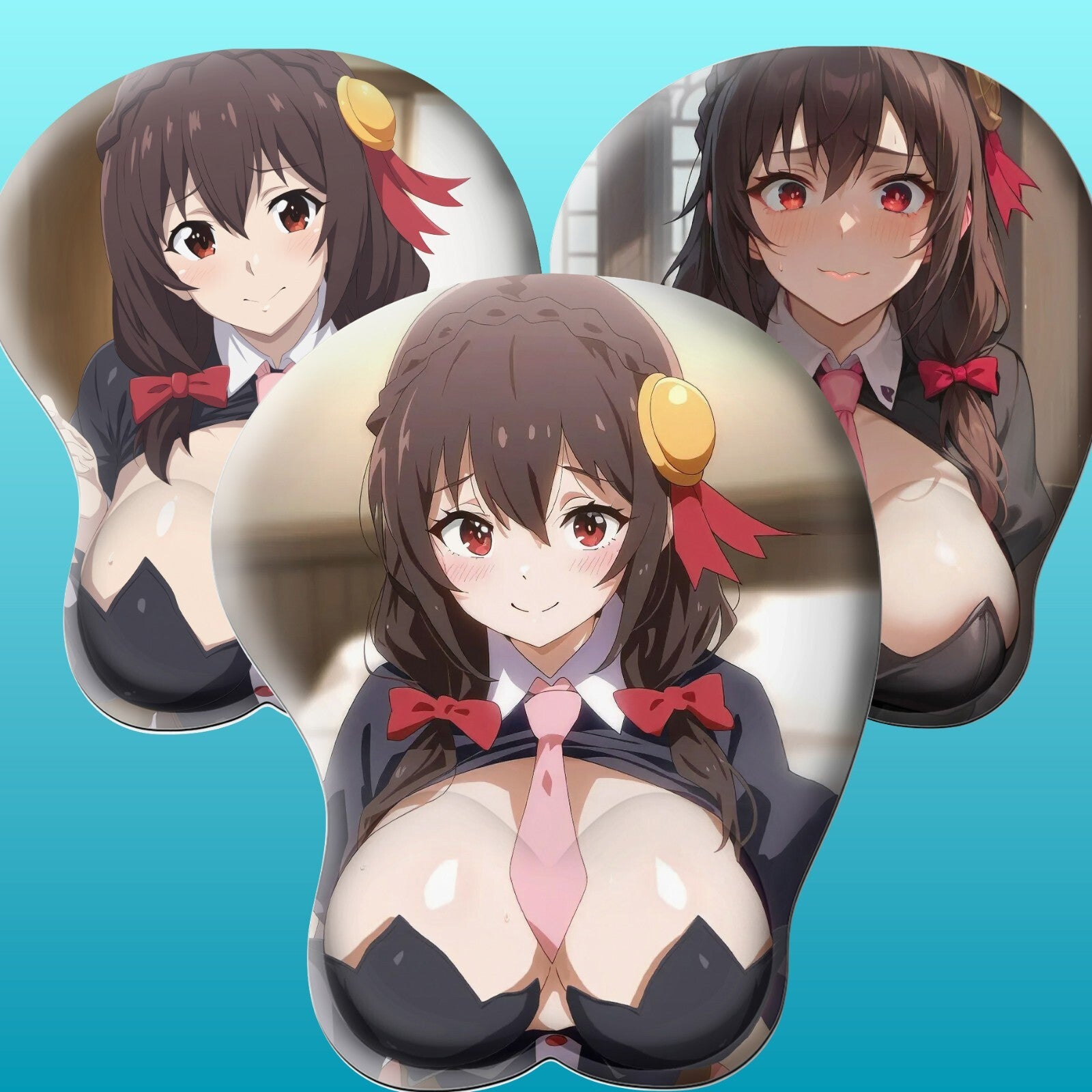 3D oppai Anime Mouse Pad with Wrist Rest by konosuba yunyun #01