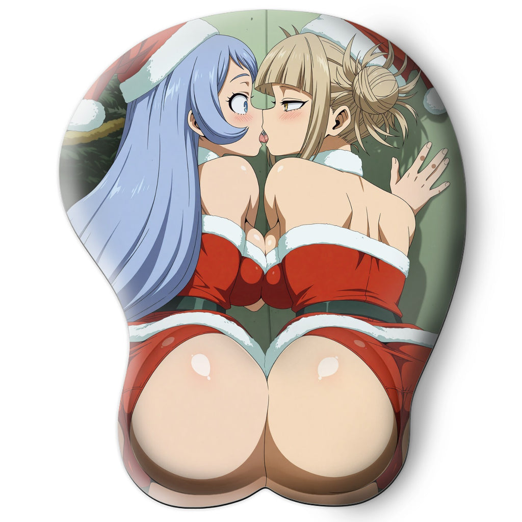 3D butt Anime Mouse Pad with Wrist Rest by My hero academia Nejire & Toga #01