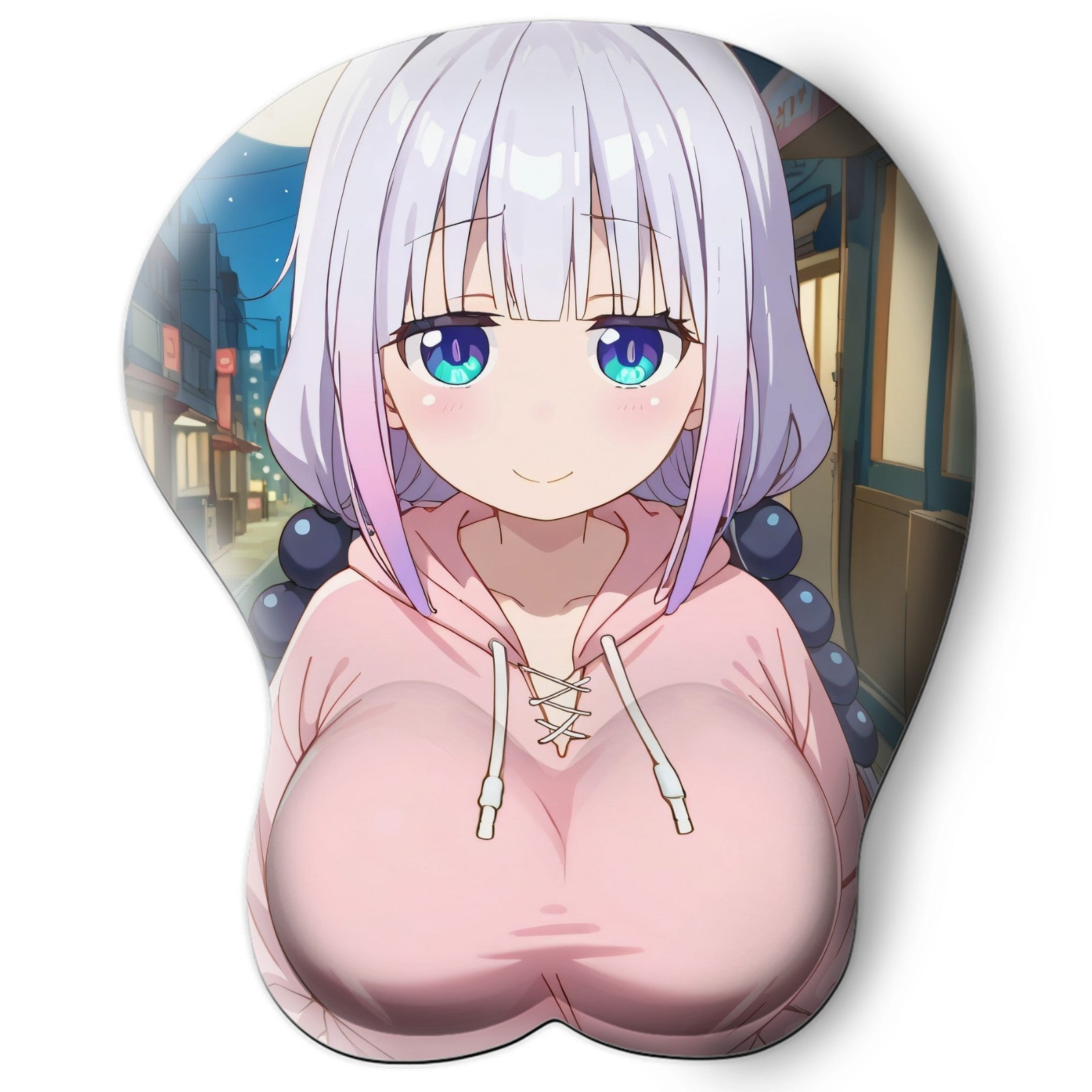 3D oppai Anime Mouse Pad with Wrist Rest by Dragon Maid Kanna Kamui #01