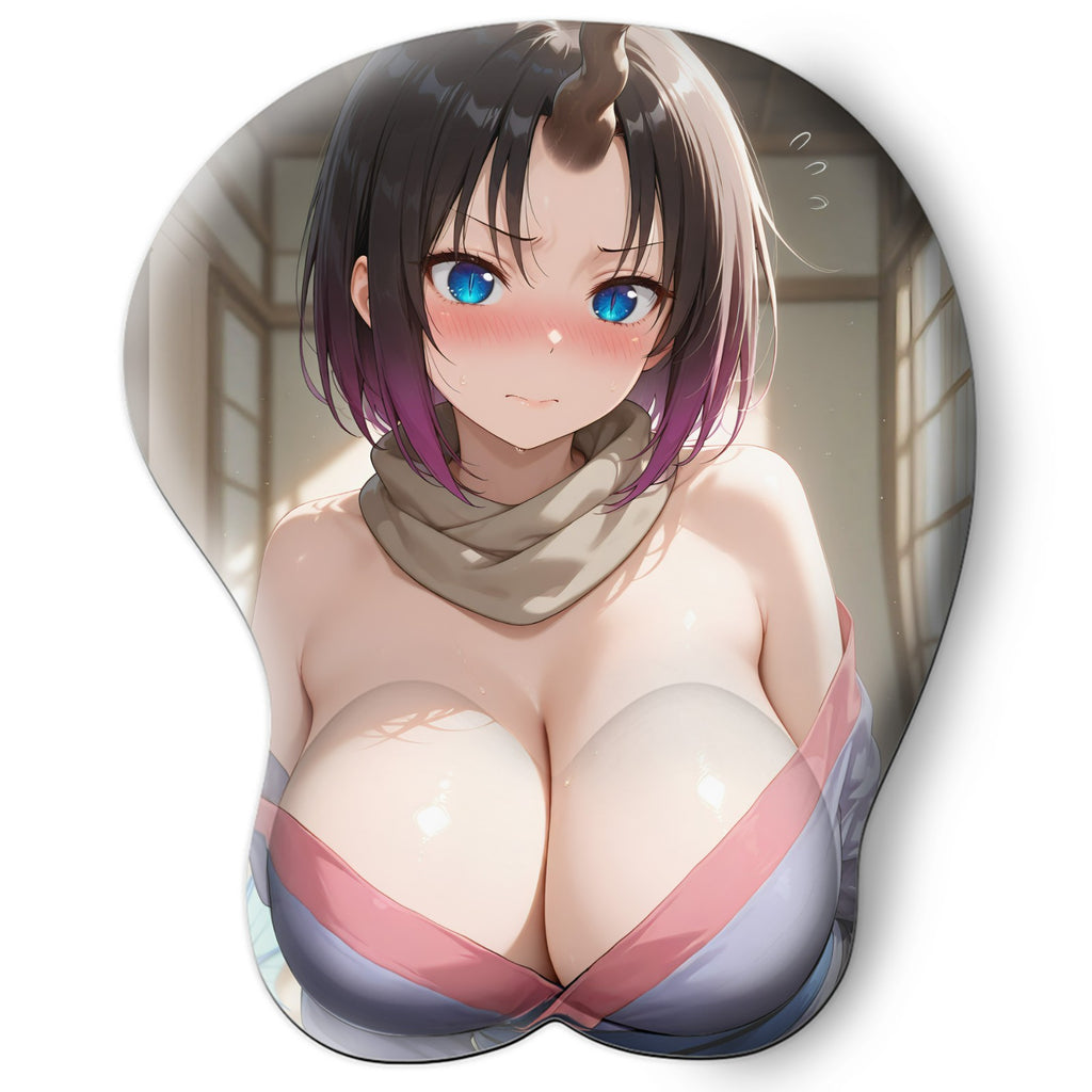 3D oppai Anime Mouse Pad with Wrist Rest by Dragon Maid Elma #01