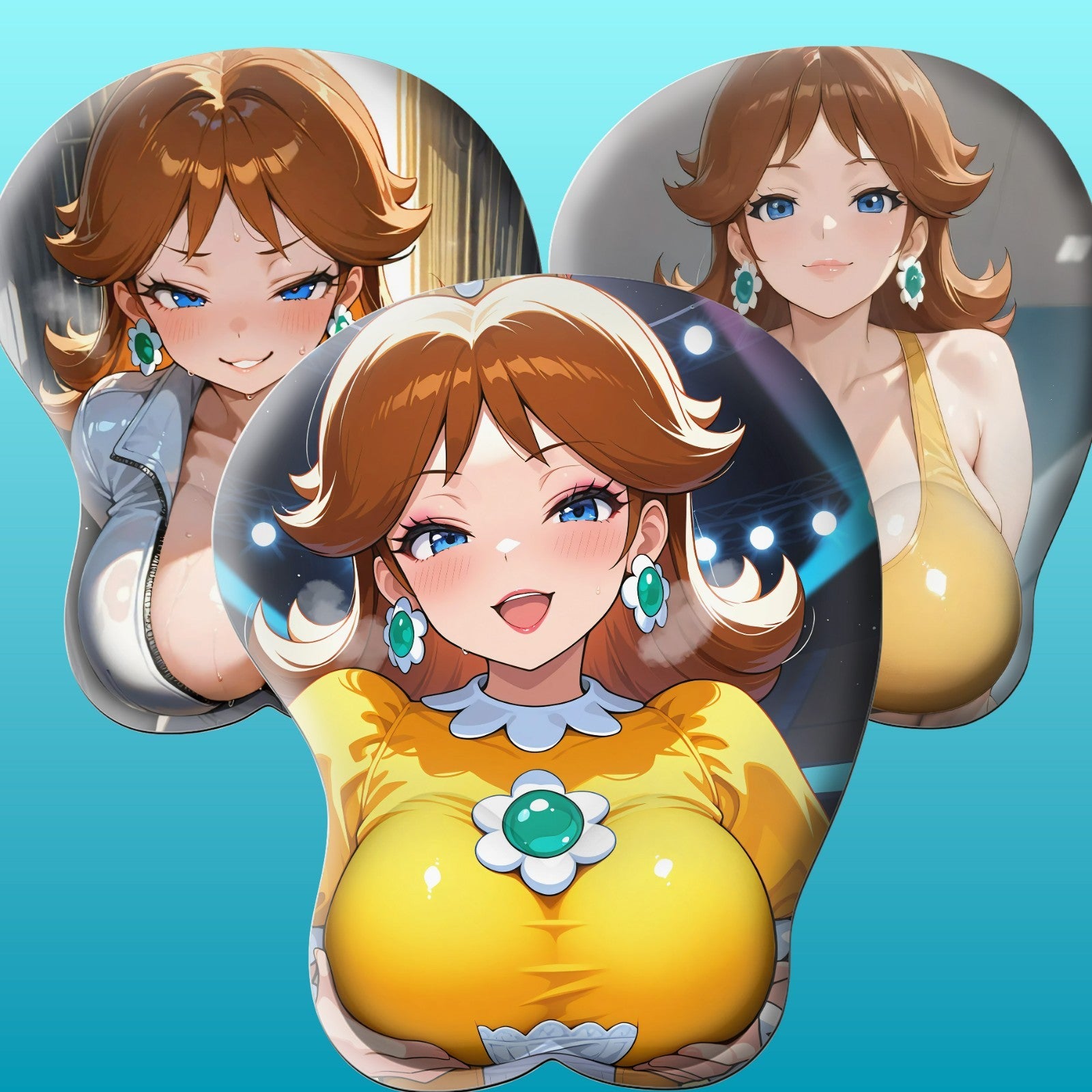 3D Oppai Anime Mouse Pad with Ergonomic Wrist Support XL, New Daisy #01
