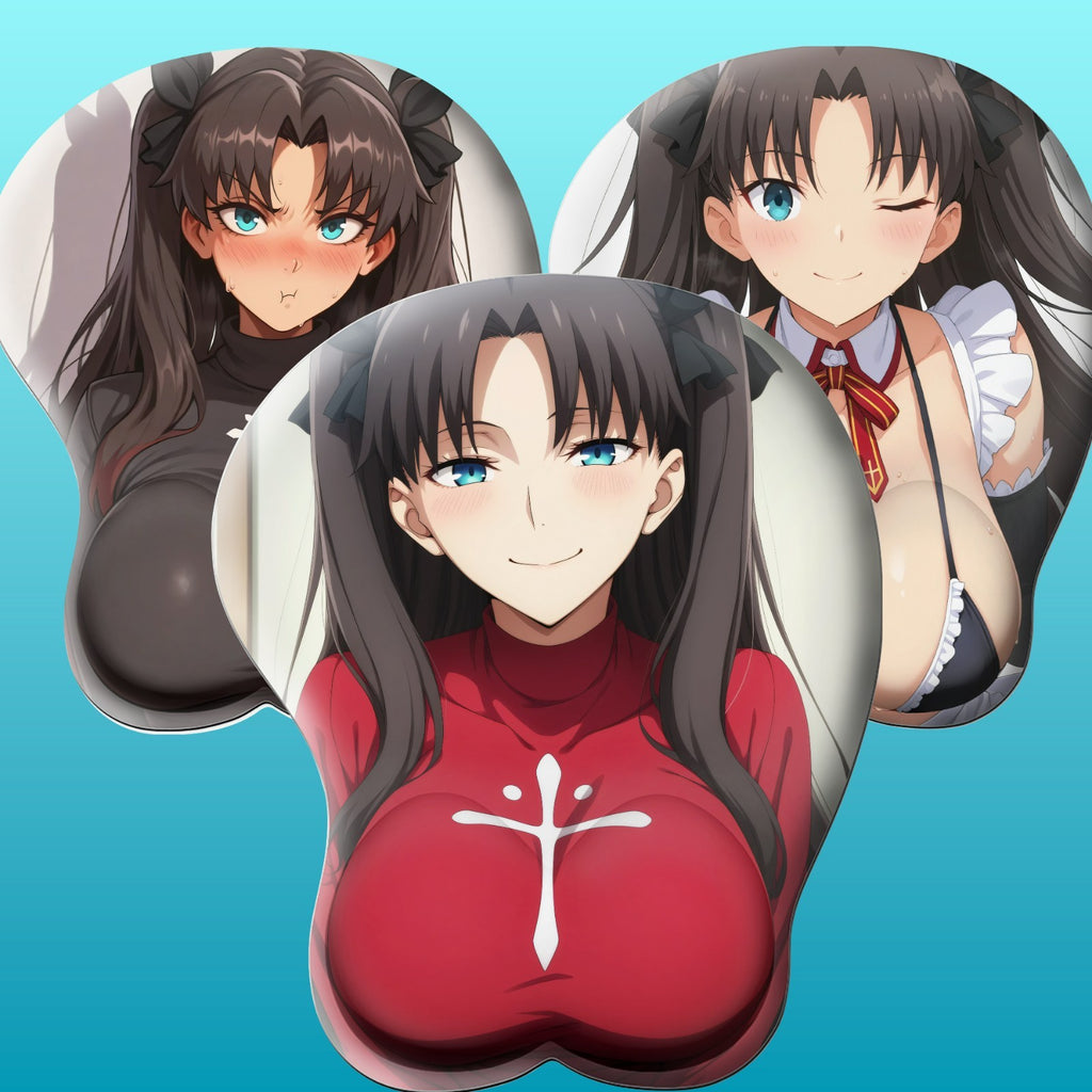 3D Oppai Anime Mouse Pad with Wrist Rest by Fate/stay night Rin Tohsaka #01