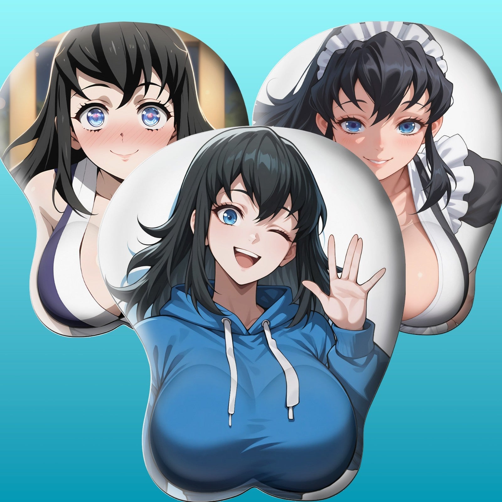3D oppai Anime MousePad with Wrist Rest by Demon Slayer Suma  #01