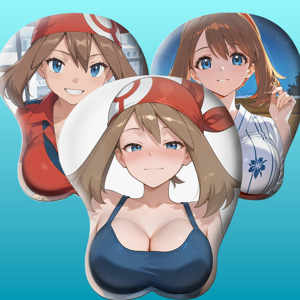3D Oppai Anime Mouse Pad with Ergonomic Wrist Support XL, New May #01