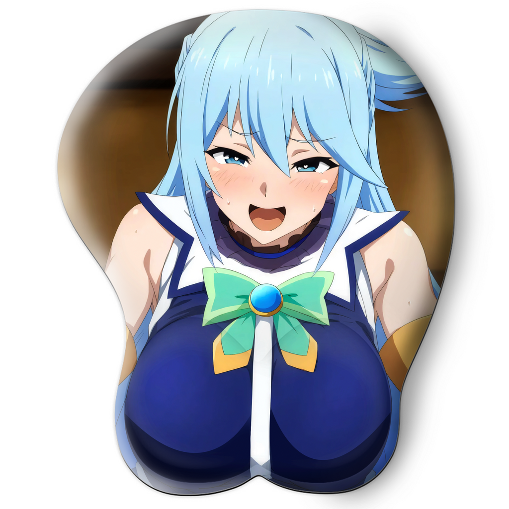 3D oppai Anime Mouse Pad with Wrist Rest by konosuba Aqua #01