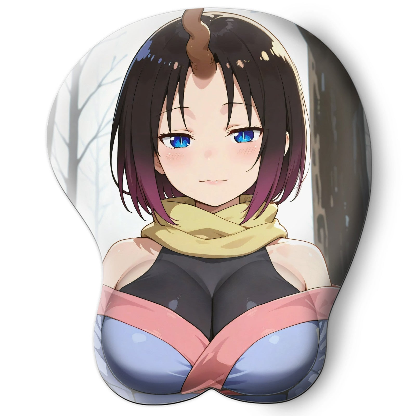 3D oppai Anime Mouse Pad with Wrist Rest by Dragon Maid Elma #01