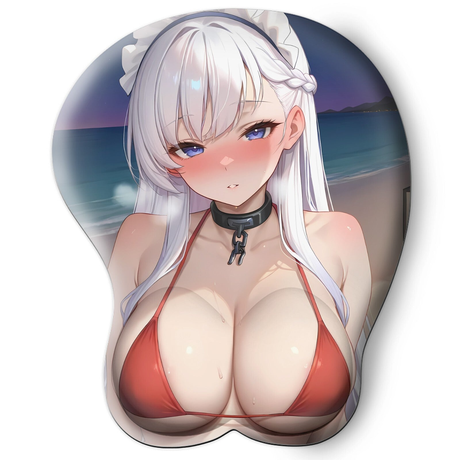 3D oppai Anime Mouse Pad with Wrist Rest by Azur Lane Belfast #02