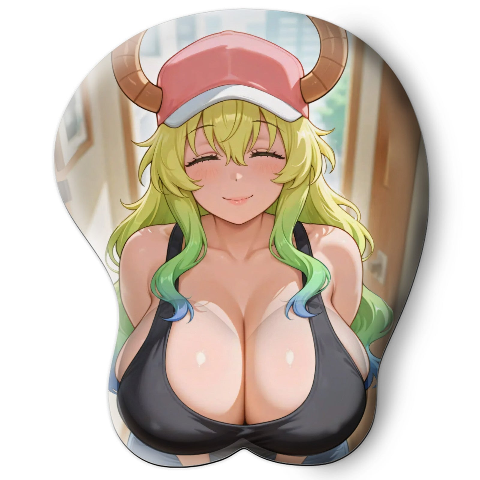 3D oppai Anime Mouse Pad with Wrist Rest by Dragon Maid Lucoa #01