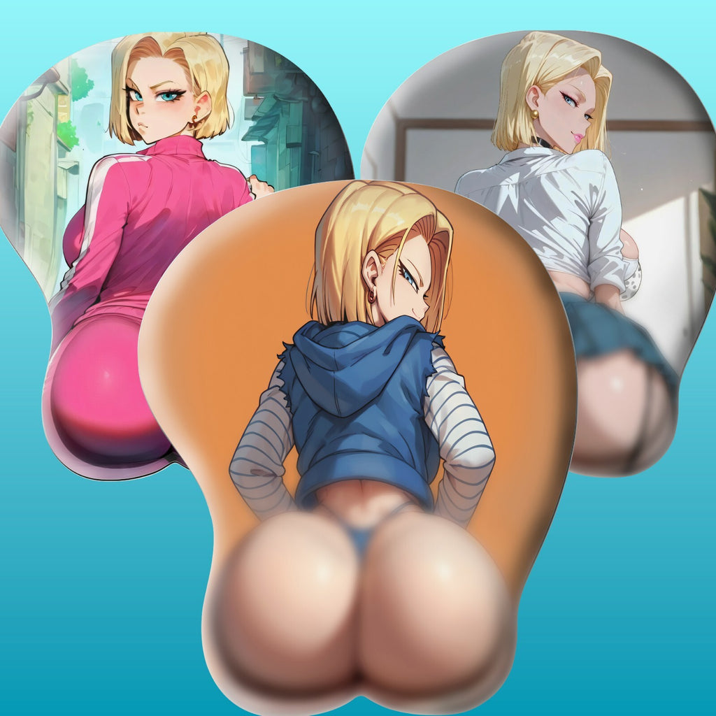 3D butt Anime Mouse Pad with Ergonomic Wrist Support XL, New Android n18 #02