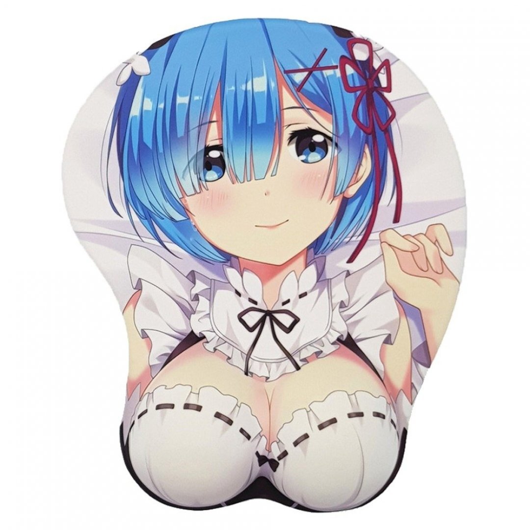 3D Oppai Anime Mouse Pad with Wrist Rest by Rem from Re:zero #01