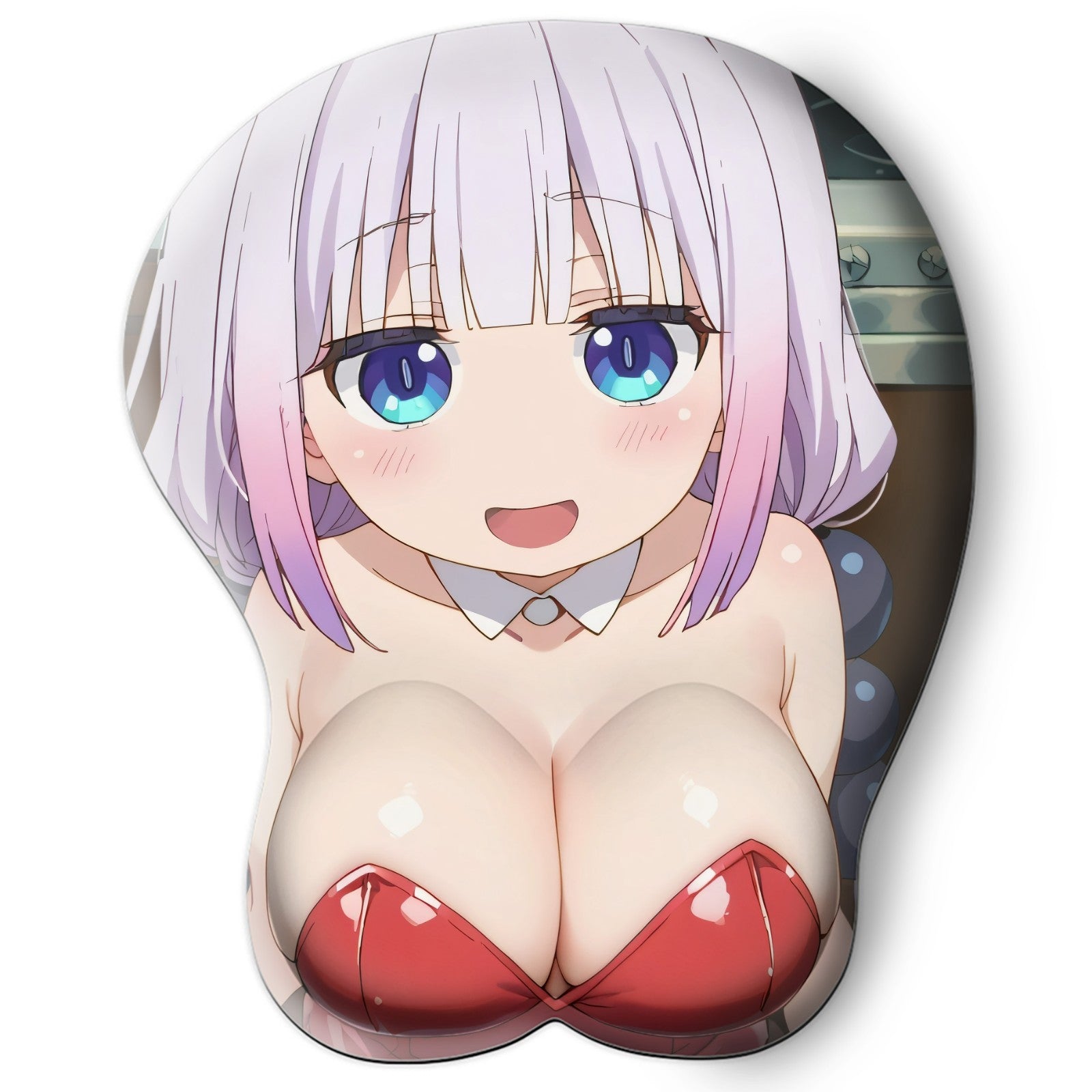 3D oppai Anime Mouse Pad with Wrist Rest by Dragon Maid Kanna Kamui #01