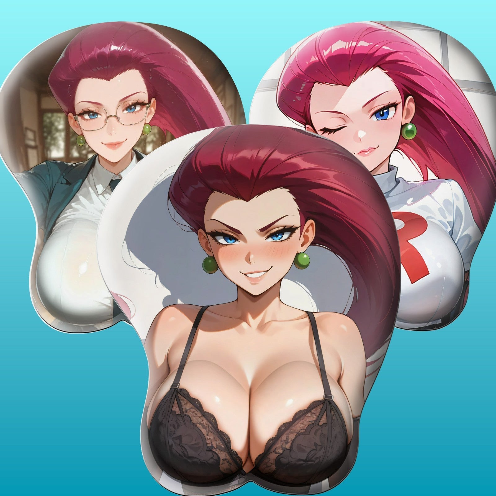 3D Oppai Anime Mouse Pad with Ergonomic Wrist Support XL, New Jessie #01