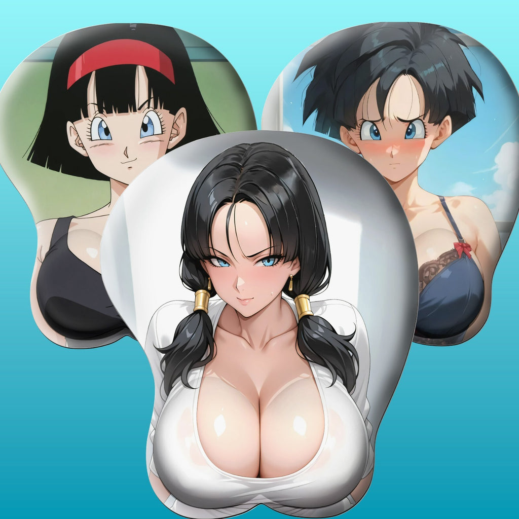 3D Oppai Anime Mouse Pad with Ergonomic Wrist Support XL, New Videl #01