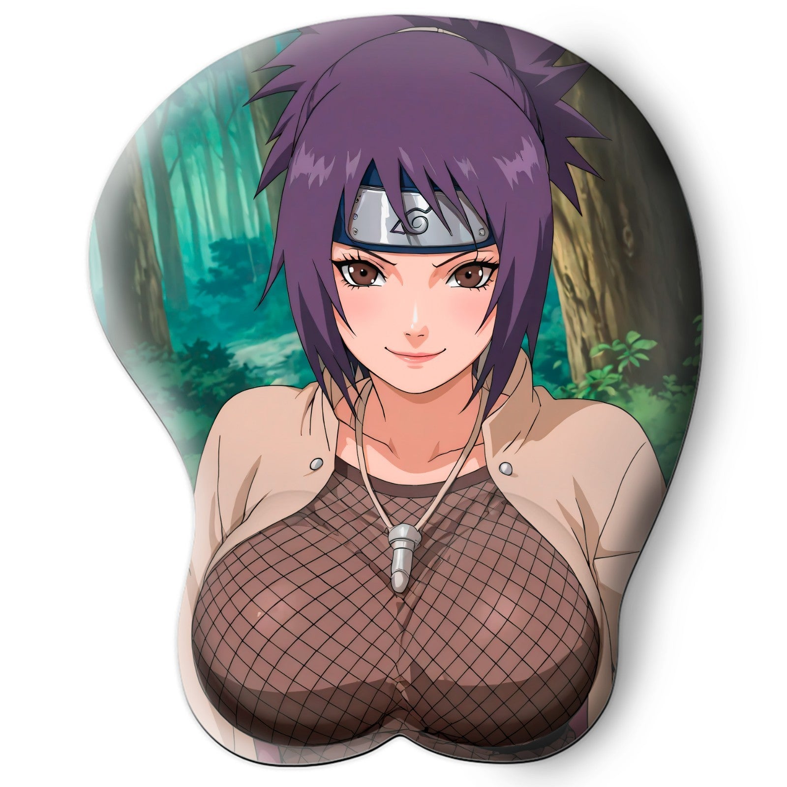 3D oppai Anime Mouse Pad with Silicone Wrist Support, Non-Slip Ergonomic Shape,Naruto anime Character Anko #01