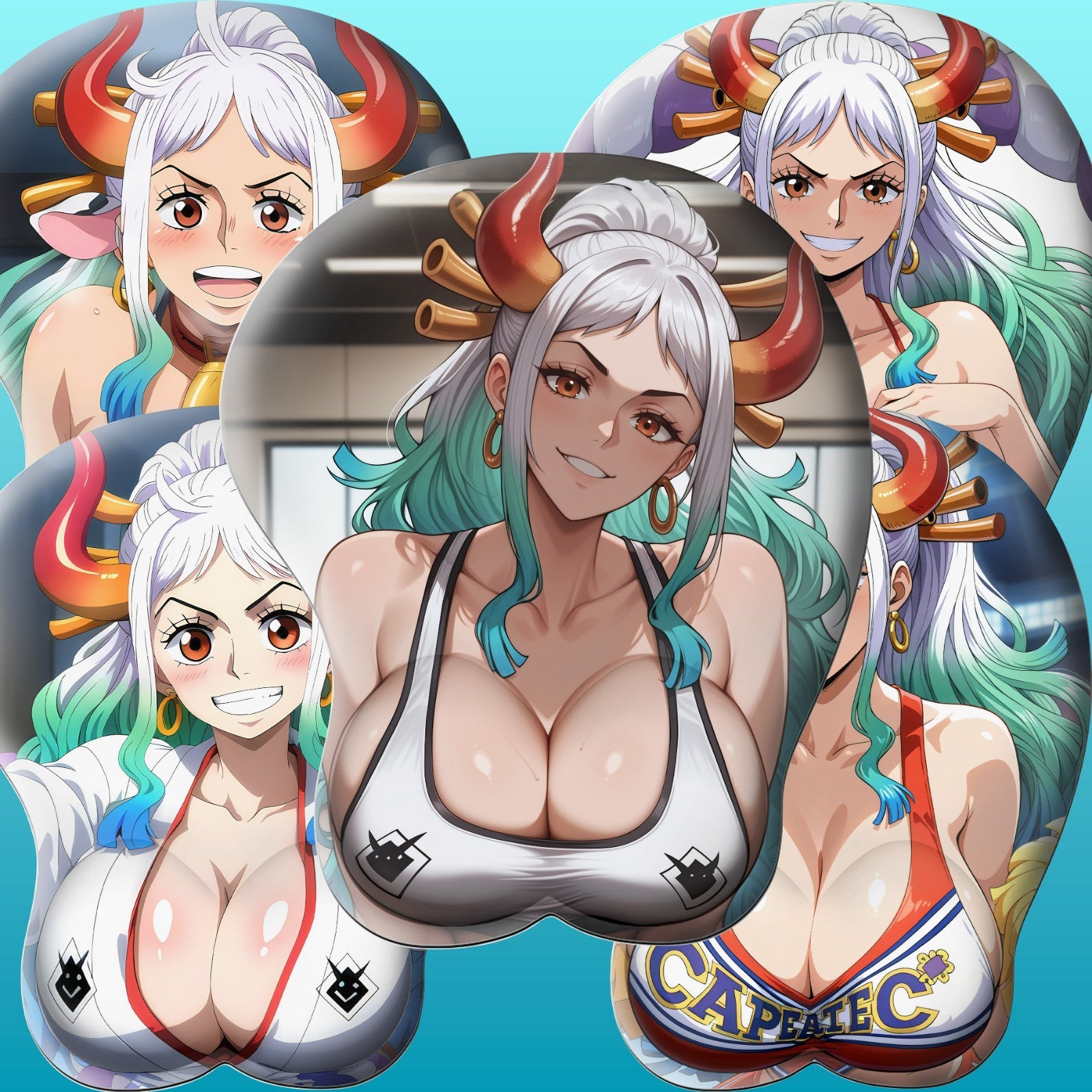 3D Oppai Anime Mouse Pad with Ergonomic Wrist Support XL, New Yamato #01