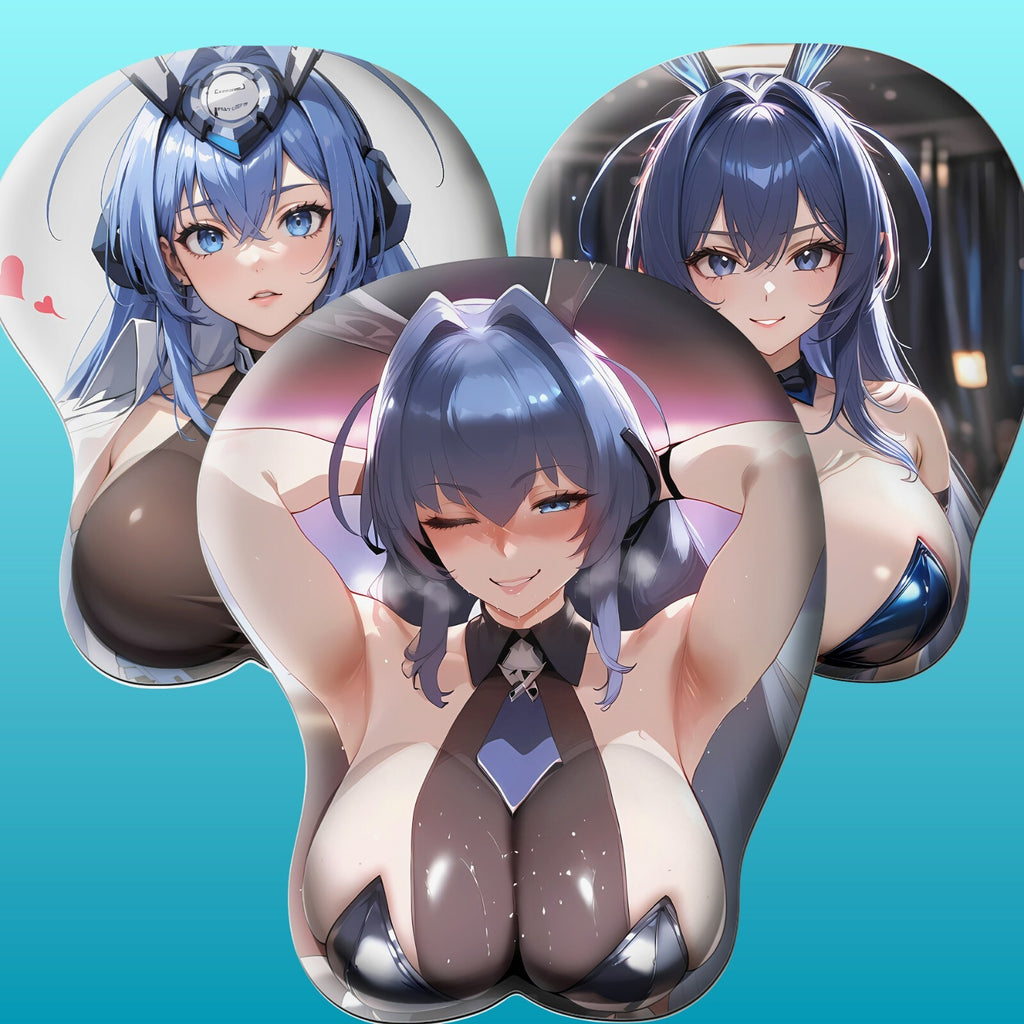 3D oppai Anime Mouse Pad with Wrist Rest by Azur Lane New Jersey #04