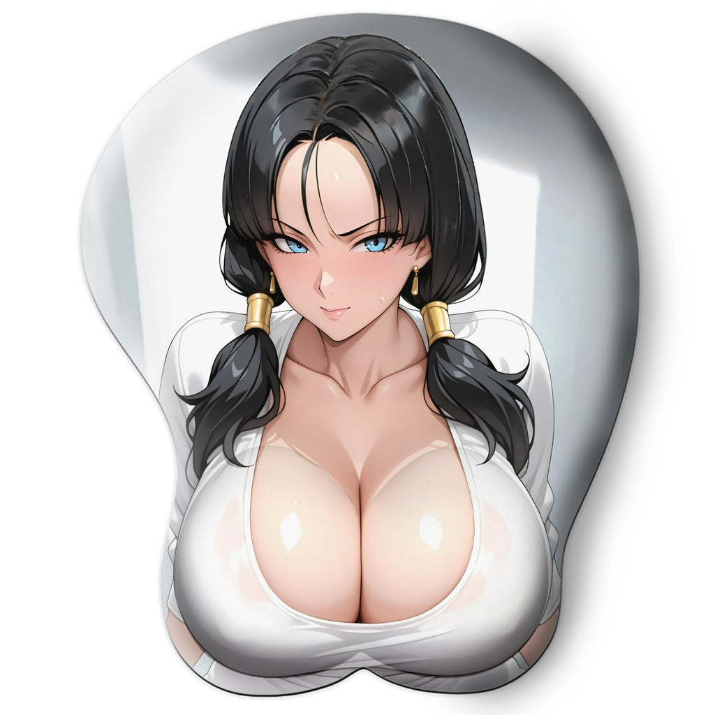 3D oppai Anime Mouse Pad with Silicone Wrist Support, Non-Slip Ergonomic Shape, Dragon ball Anime Character Videl #01
