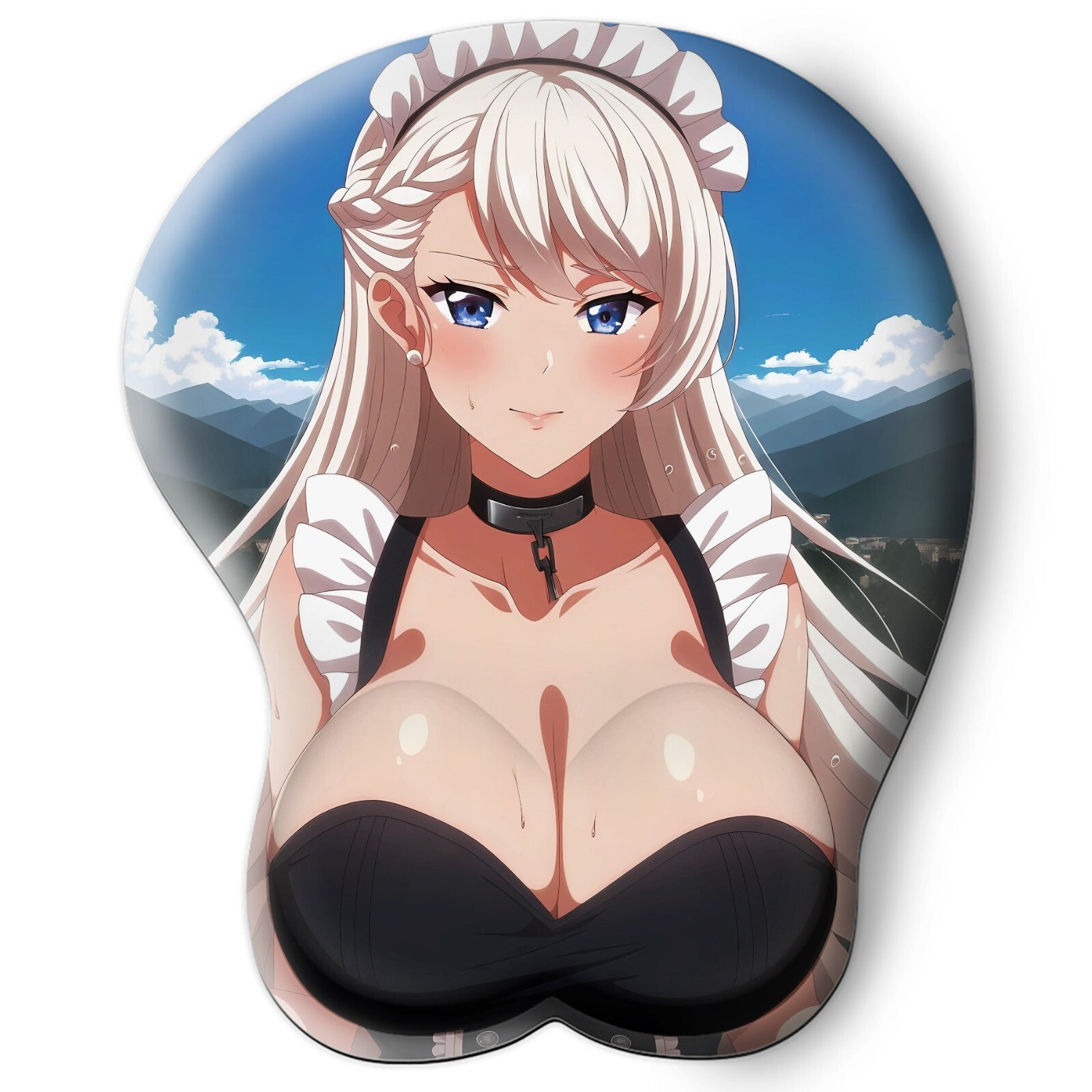 3D oppai Anime Mouse Pad with Wrist Rest by Azur Lane Belfast #03