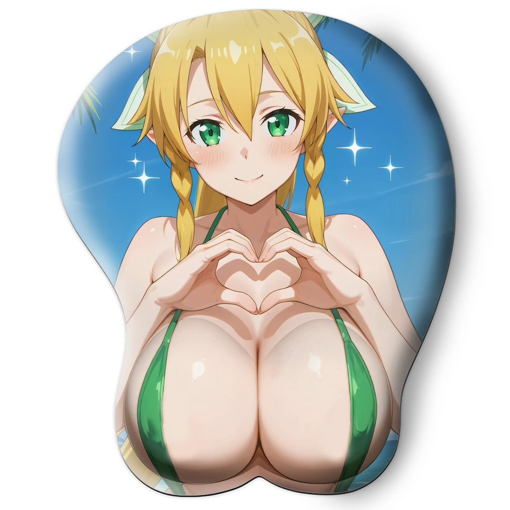 3D Oppai Anime Mouse Pad with Wrist Rest by Sword Art Online Leafa #01
